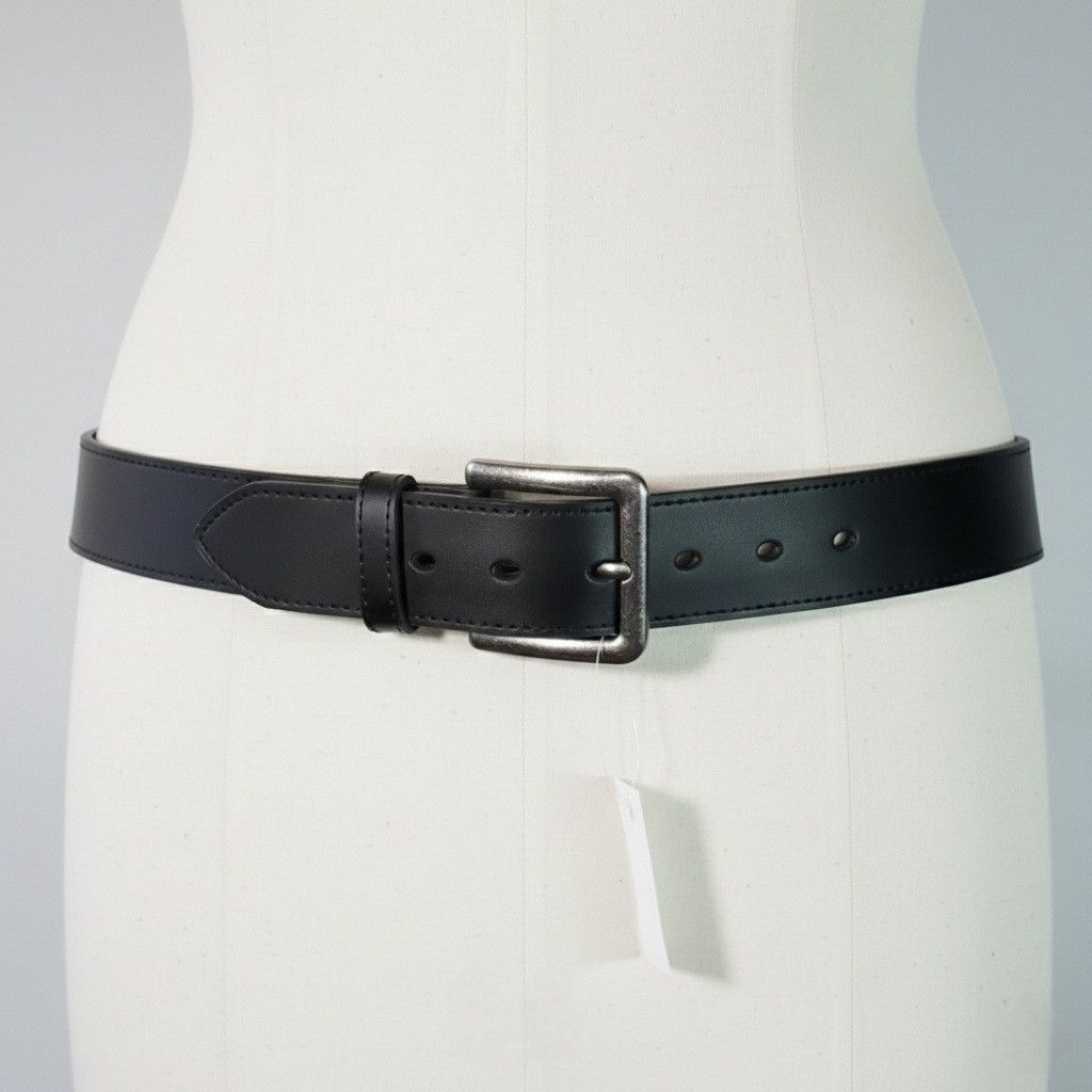 Other King Size 48"-53" Belt NWT Black Leather Reinforced Silver Size ONE SIZE - 4 Thumbnail