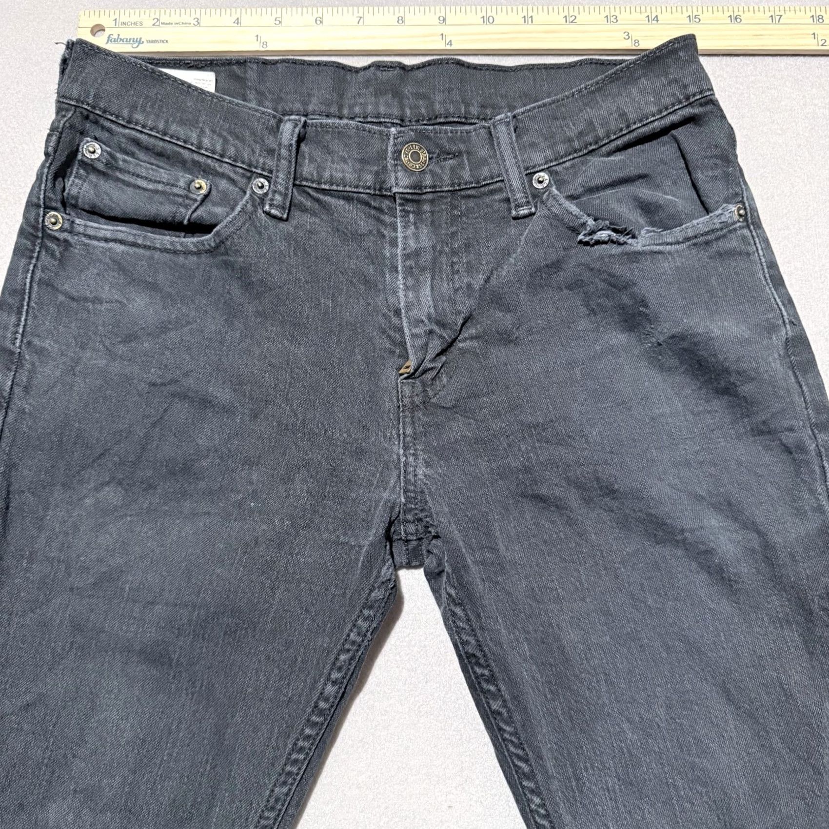 Levi's Levi's Jeans Men's Black Denim Distressed Slim Fit Mid-Rise 30X30 5-Pocket City USA Classic Womens Mens Boys Girls Size US 30 / EU 46 - 3 Thumbnail