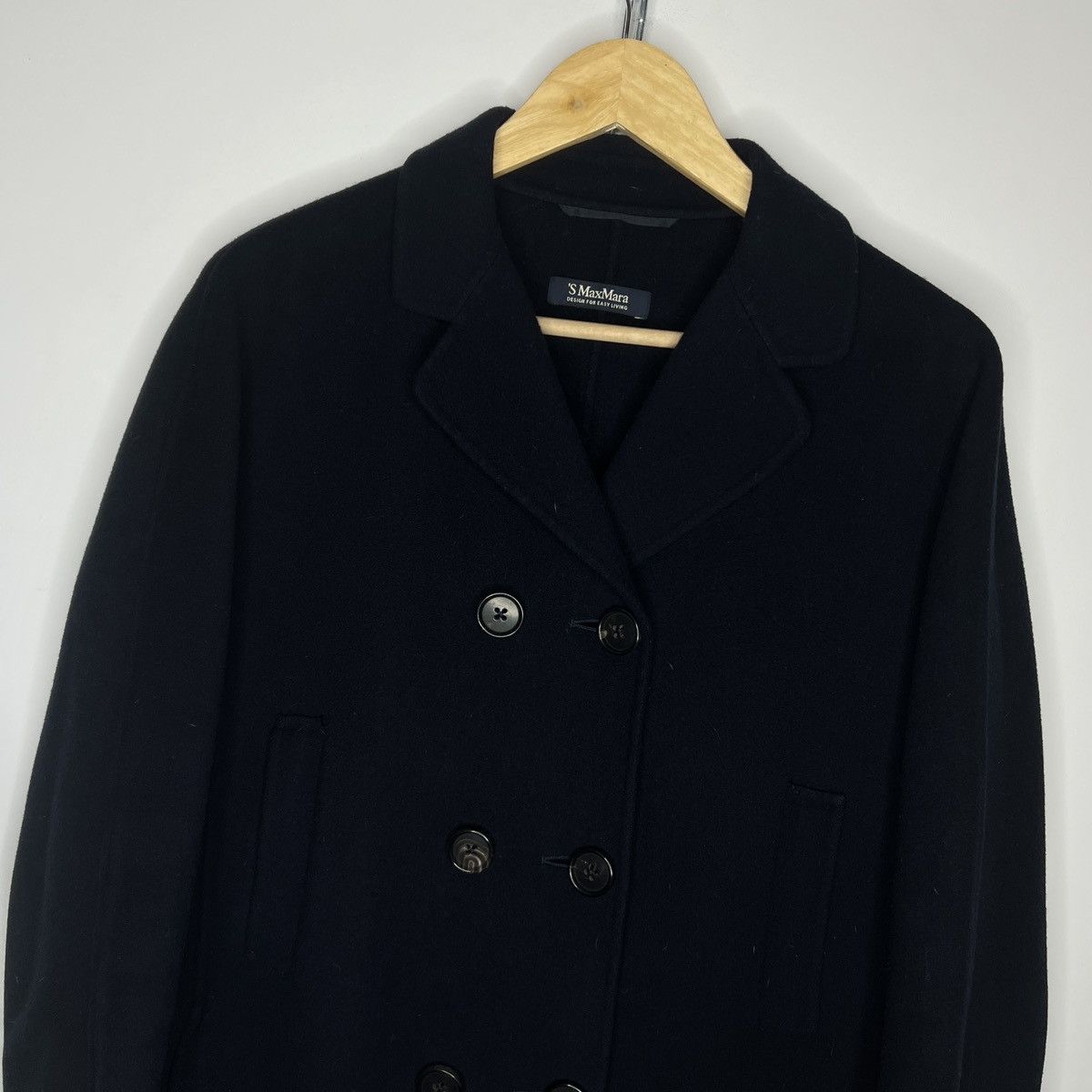 Designer × Max Mara 💥MAX MARA DOUBLE BREASTED RICH NAVY LONG WOOL COAT Size M / US 6-8 / IT 42-44 - 4 Thumbnail