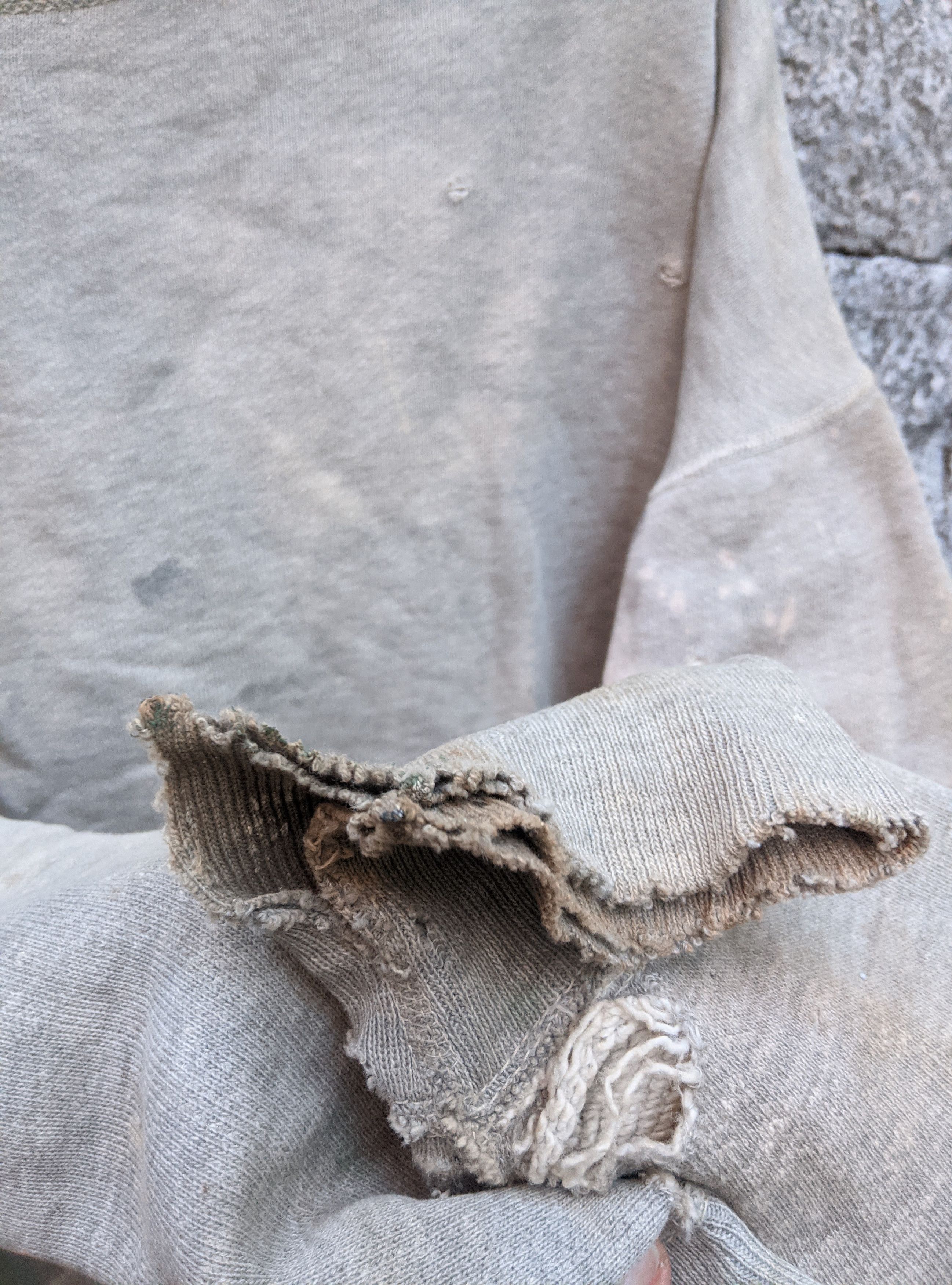 Vintage Vintage 40s destroyed single v sweatshirt afterhood Size US L / EU 52-54 / 3 - 17 Thumbnail