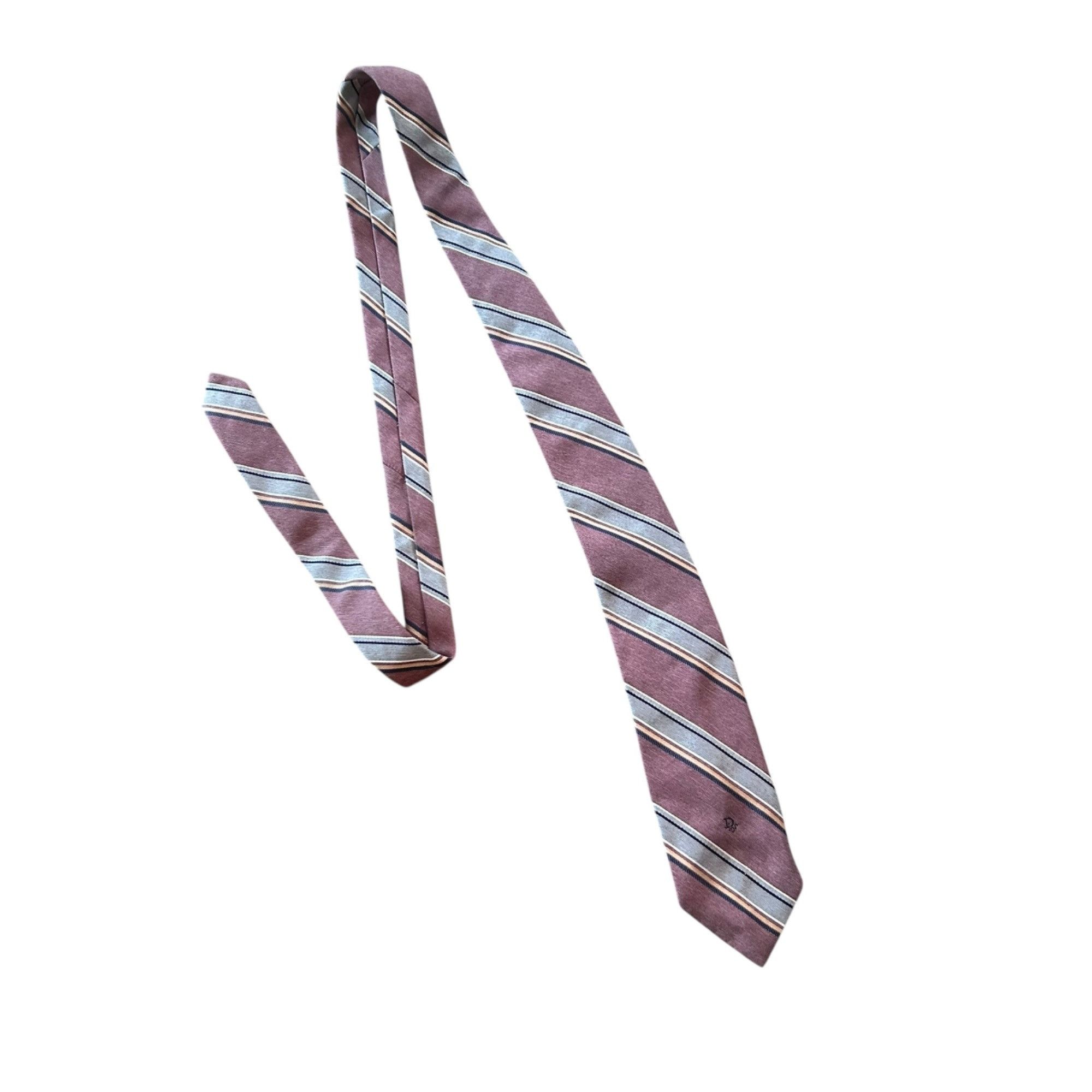 Dior Vintage Christian Dior Silk Blend Muted Classic Striped Tie Size ONE SIZE - 2 Thumbnail