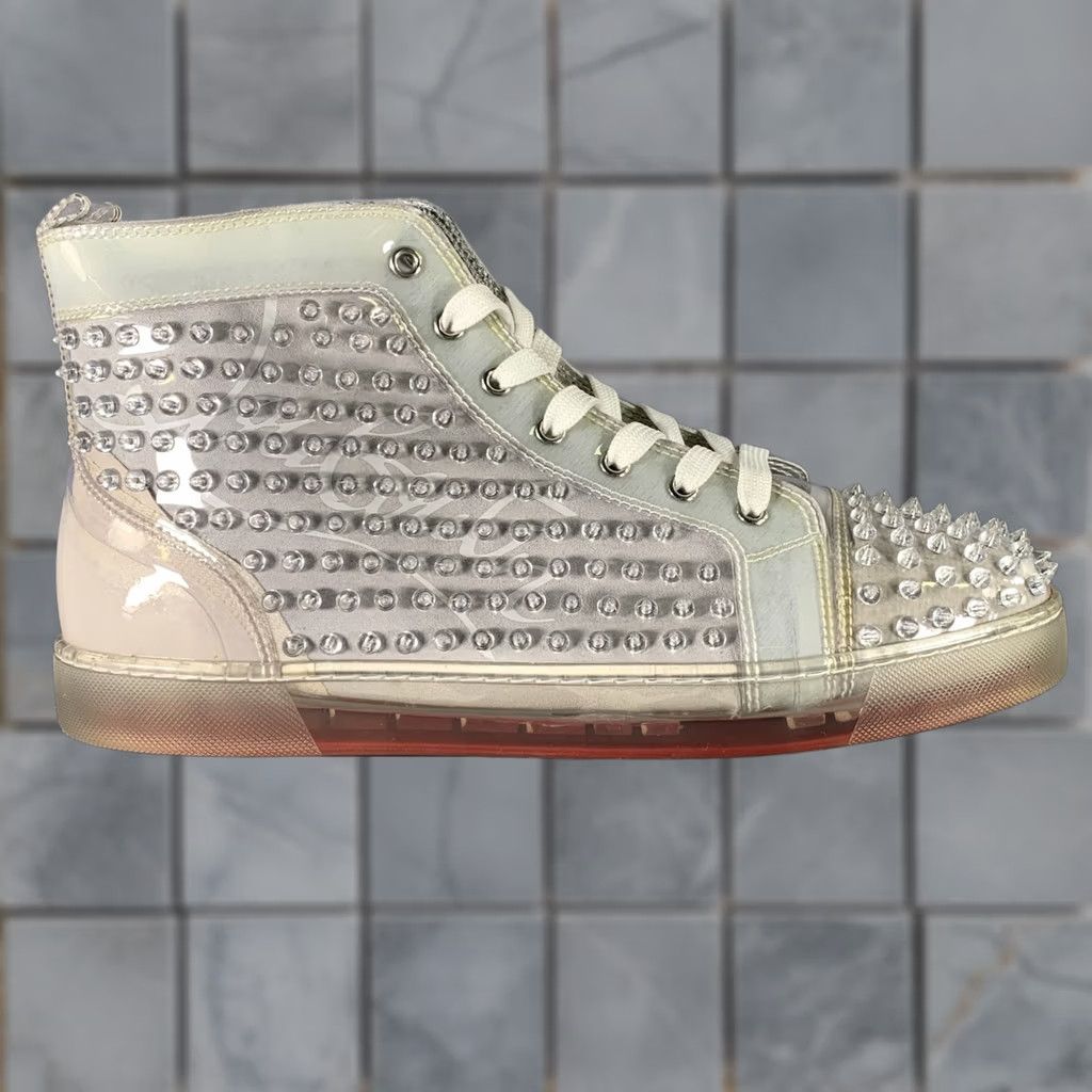 Christian Louboutin CHRISTIAN LOUBOUTIN Size 12.5 Silver Grey Studded High Top Sneakers Mens Shoes Sneakers 12.5 Silver Grey Studded High Top Size US L / EU 52-54 / 3 - 1 Thumbnail