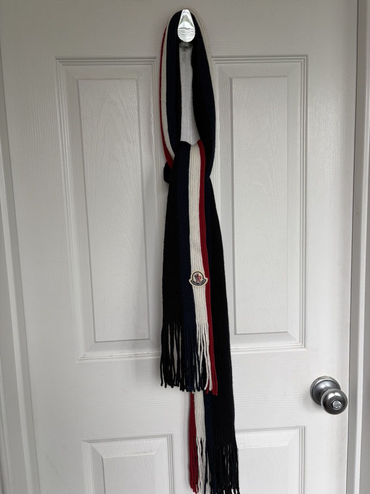 Moncler Moncler Tricolor strip Scarf Size ONE SIZE - 1 Thumbnail