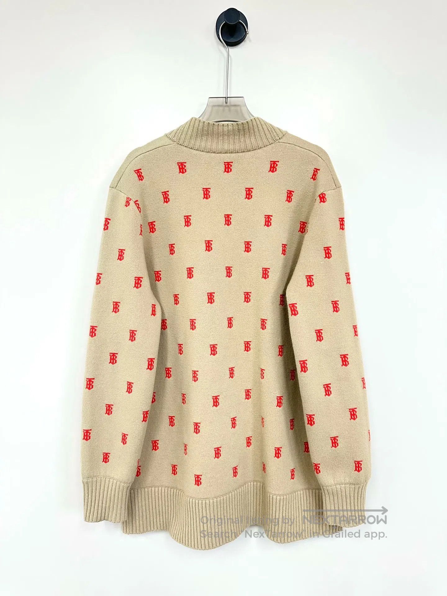 Burberry Burberry Khaki Printed Logo Knit Cardigan| Size S / US 4 / IT 40 - 2 Thumbnail