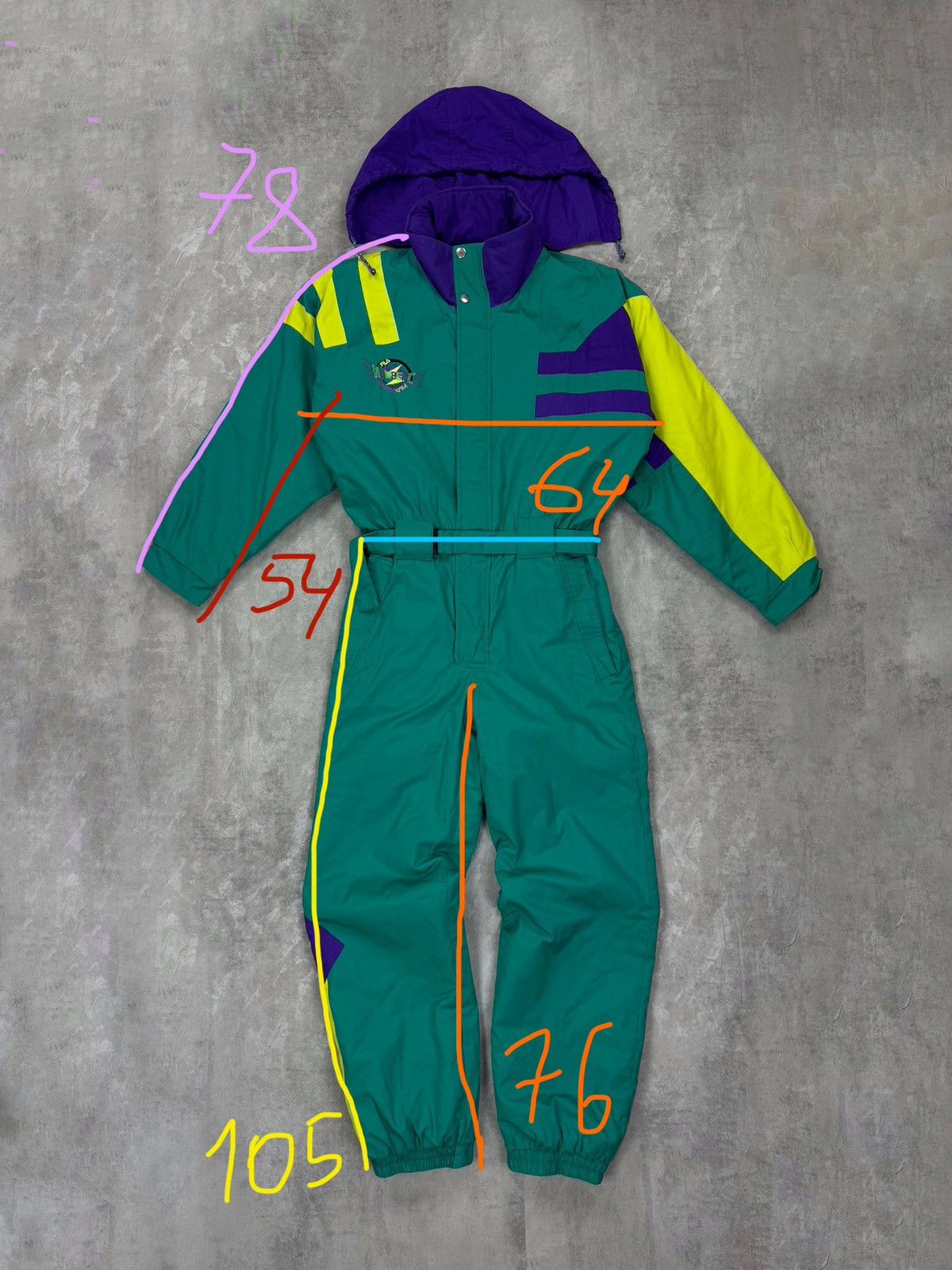 Fila VINTAGE SKI suit multicolour FILA Snowbeach retro jumpsuit Size US 31 - 14 Thumbnail