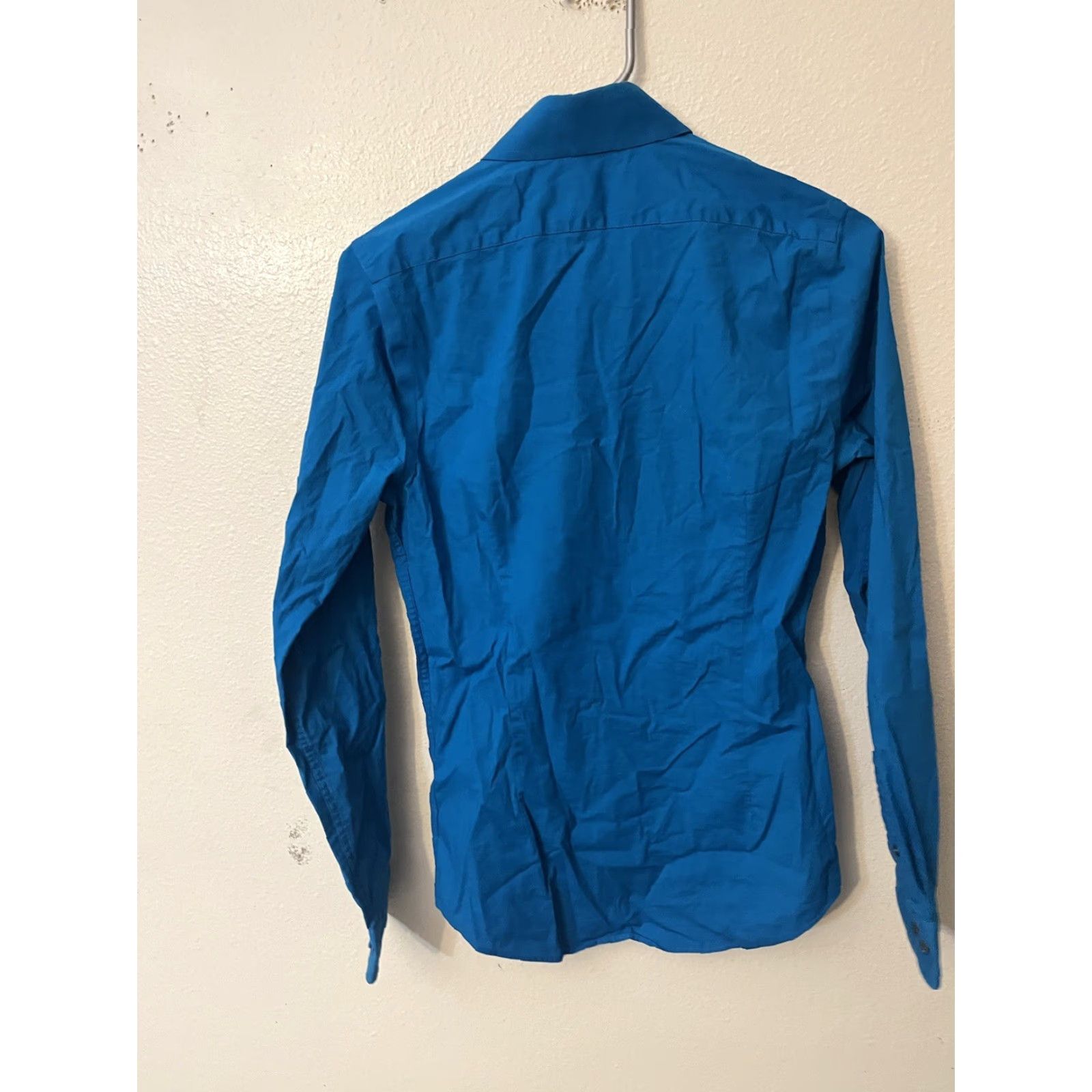 Express Express Dress Shirt Mens XS Extra-Slim Solid Blue Size 34R - 2 Thumbnail