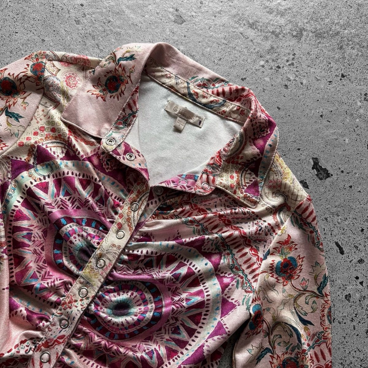 Guess Guess Womens Multicolor Paisley Button Up Blouse Slim Fit Size S / US 4 / IT 40 - 4 Thumbnail