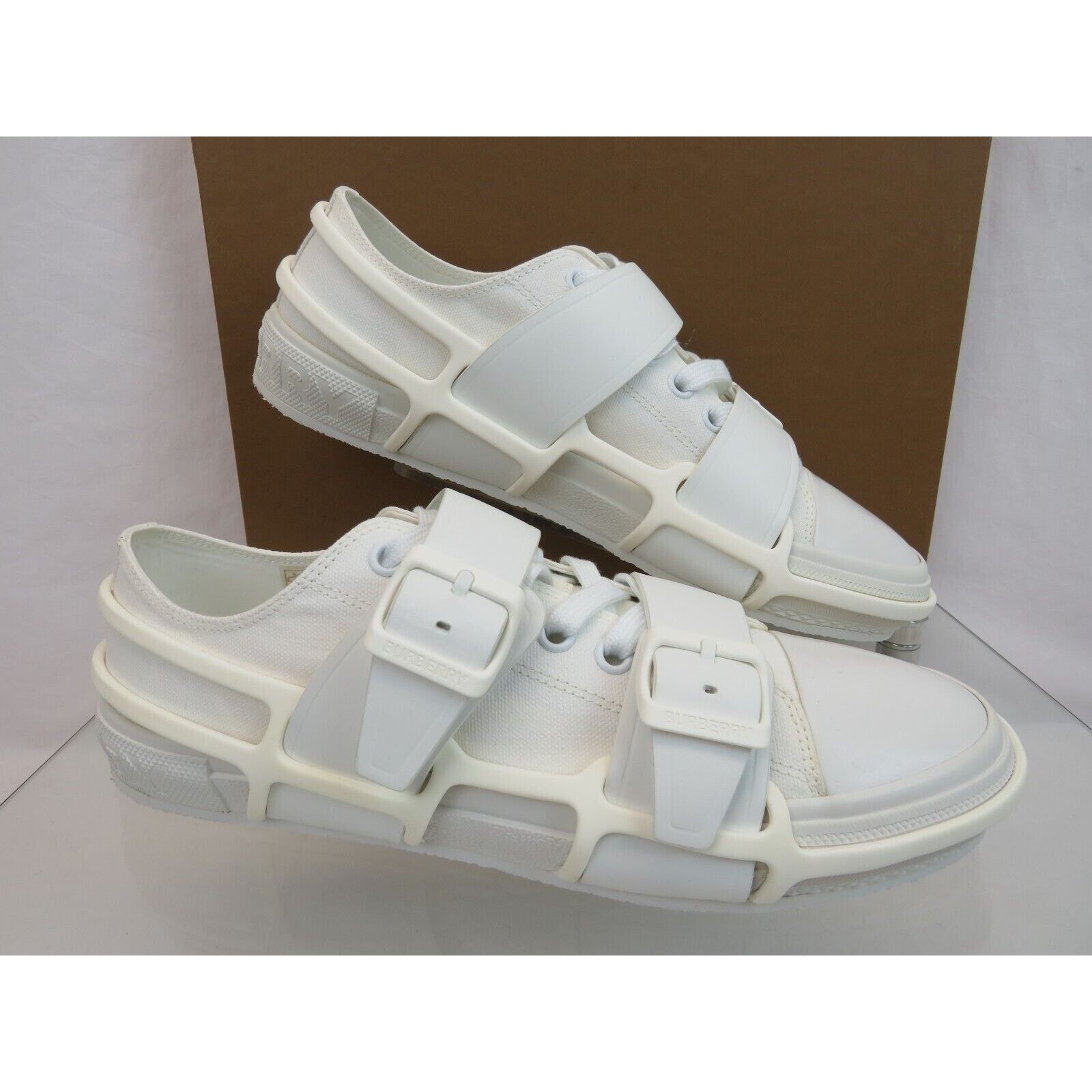 Burberry BURBERRY VERS WHITE CANVAS RUBBER STRAPS LOGO SNEAKERS 44 11 Size US 11 / EU 44 - 8 Thumbnail
