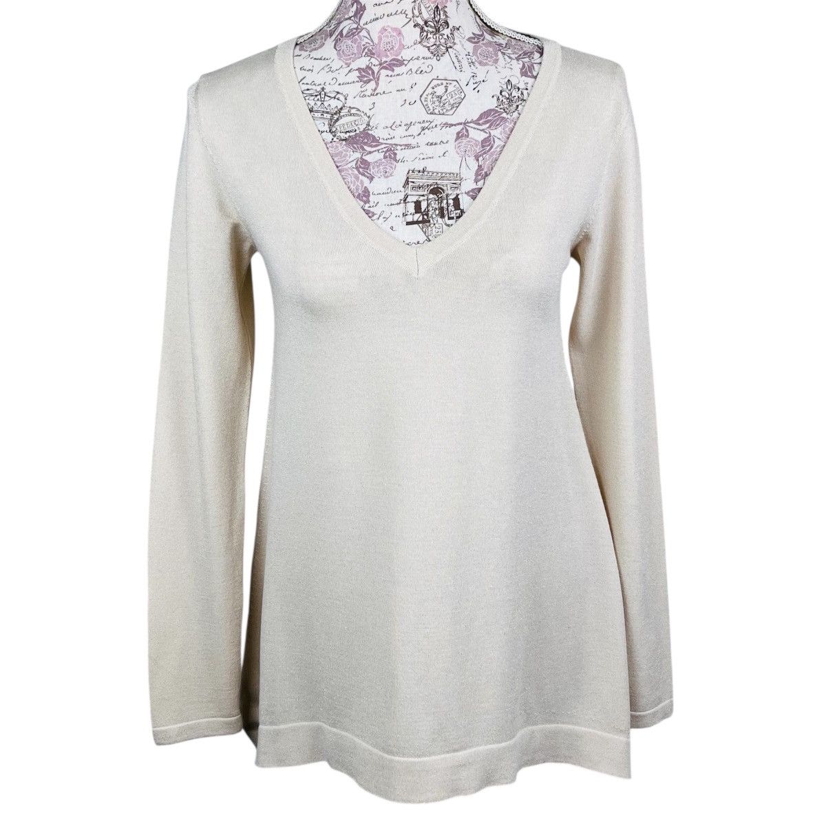 Peserico Peserico Tricot Womens Merino Silk Cashmere Pullover Sweater Size S / US 4 / IT 40 - 1 Thumbnail