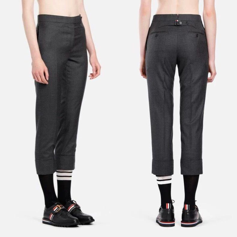 Thom Browne Thom Browne Dark grey women's trousers Size 38S - 8 Thumbnail