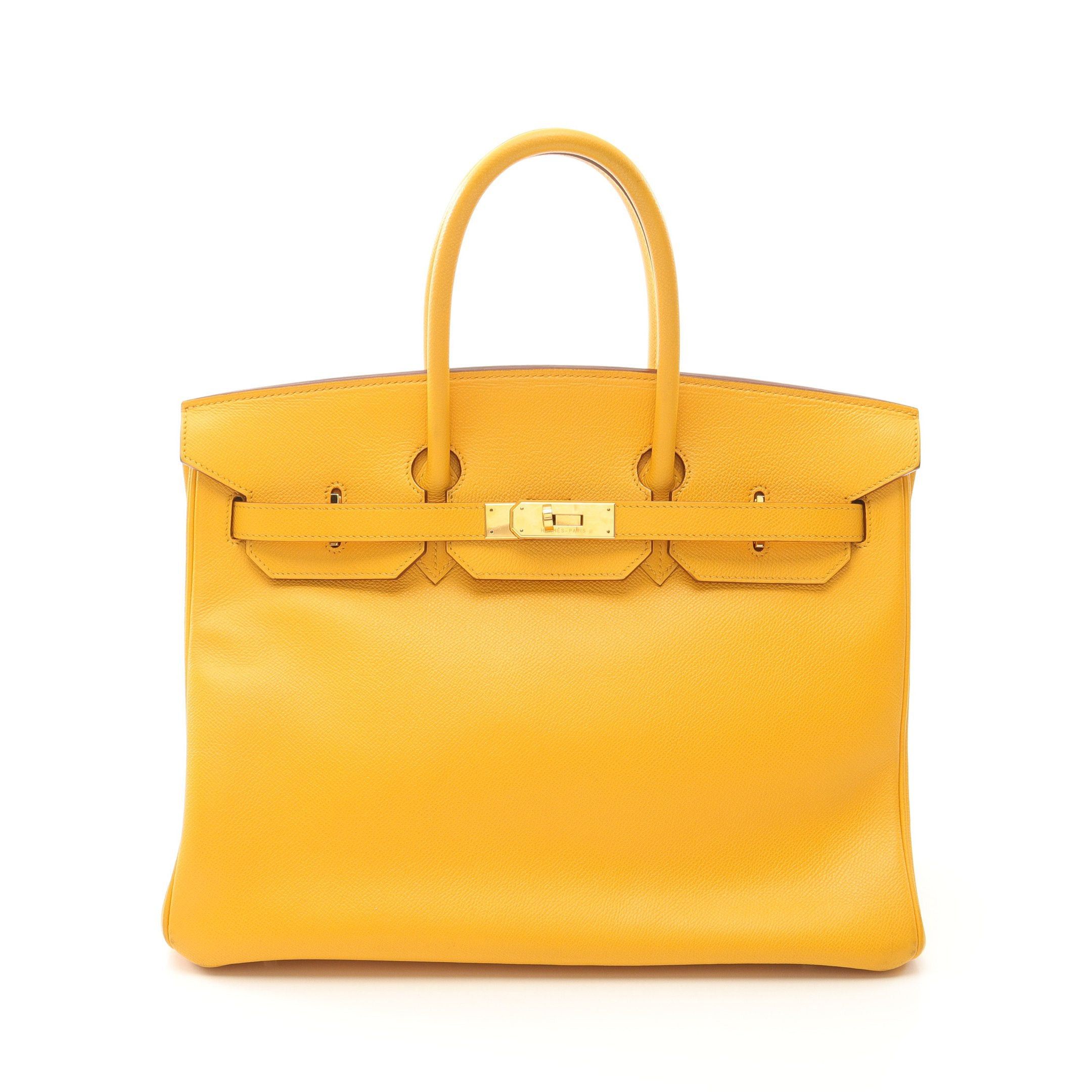 Hermes Hermes Birkin 35 Jaune Doll Handbag Veau Epsom Yellow Gold Hardware Stamp (Manufactured Around 2002) Size ONE SIZE - 1 Thumbnail