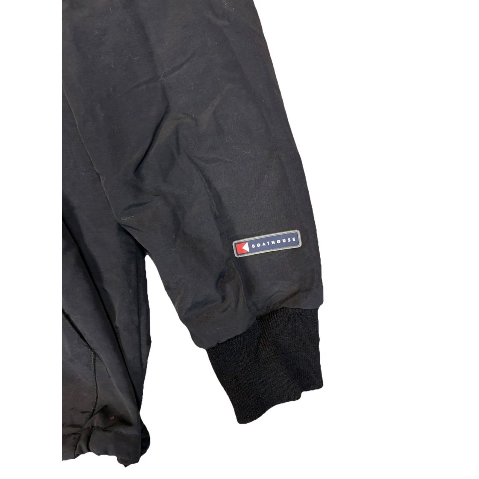 Vintage Boathouse Windbreaker Jacket Womens M Black Lined Vented Breathable Sailing Jacket Hooded Full Zip Pockets All Seasons Athletic Regular Womens Size M / US 6-8 / IT 42-44 - 3 Thumbnail