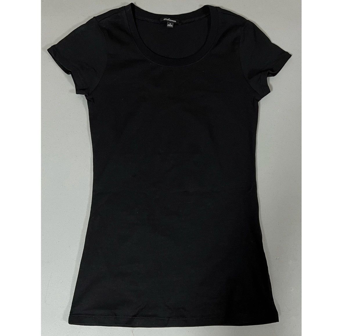 Japanese Brand Ambiance Black Solid Short Sleeve Tee T-Shirt Top Size S 🖤 Size S / US 4 / IT 40 - 2 Thumbnail