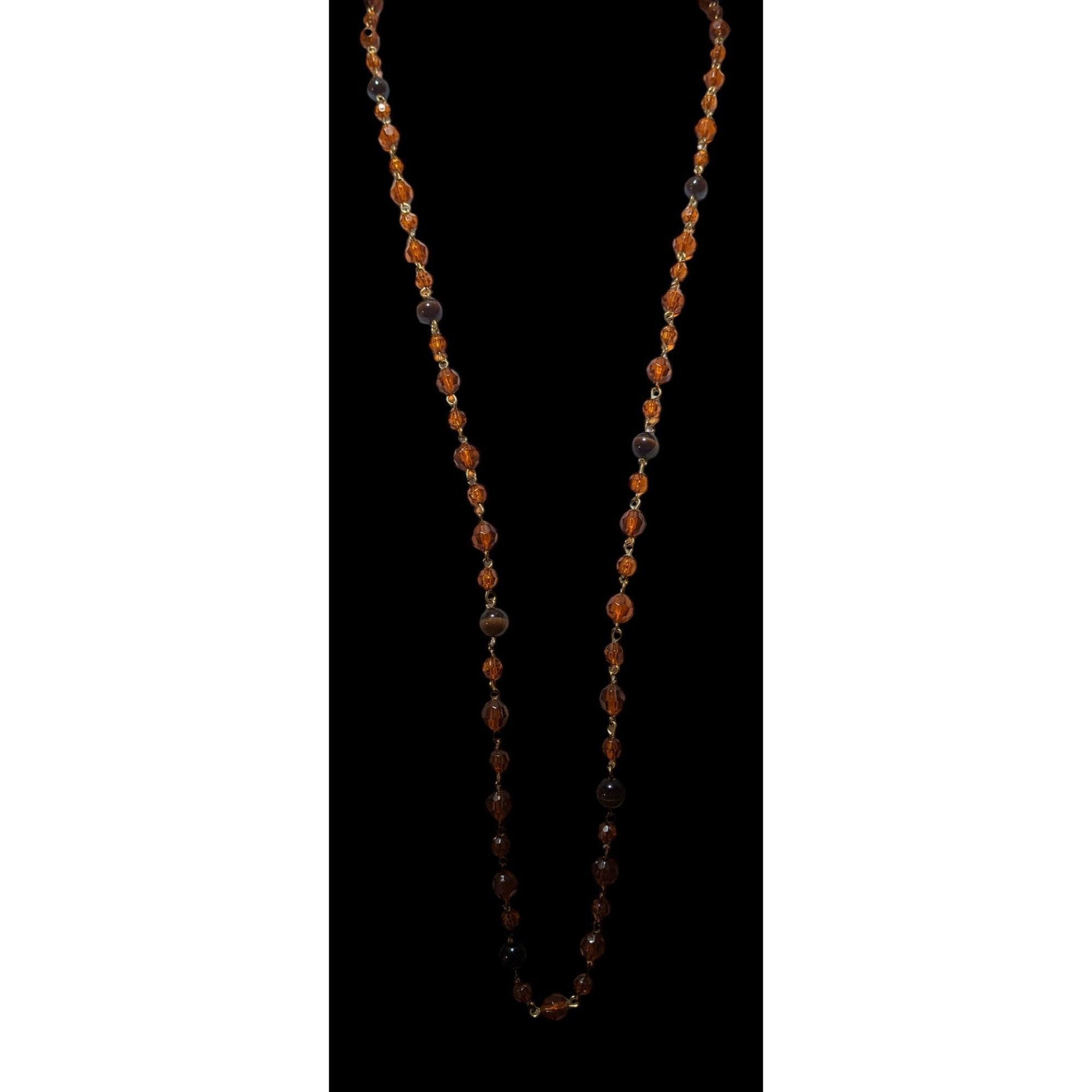 Other Retro 80s Brown And Gold Beaded Necklace Size ONE SIZE - 2 Thumbnail