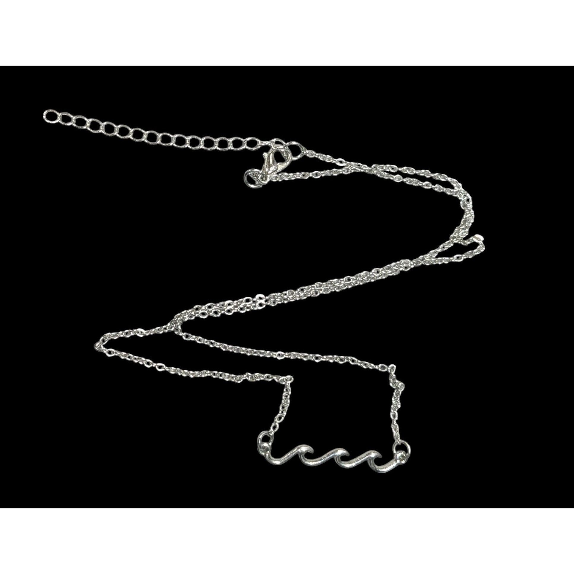 Other Minimalist Beachy Summer Wave Silver Tone Necklace Size ONE SIZE - 2 Thumbnail
