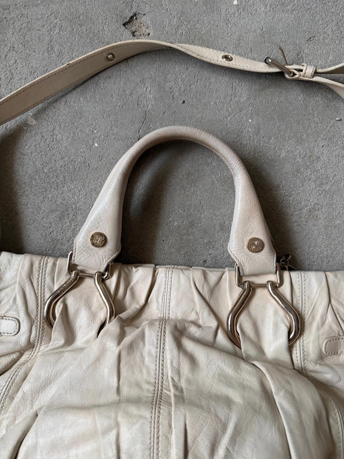Celine Celine 2Way Leather Shoulder Bag White Size ONE SIZE - 9 Thumbnail