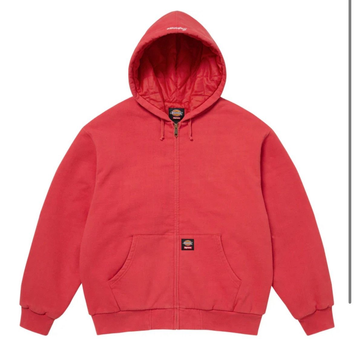 Dickies × Supreme Supreme Dickies Quilted Lined Zip Up Hooded Sweatshirt Red Size US M / EU 48-50 / 2 - 4 Thumbnail