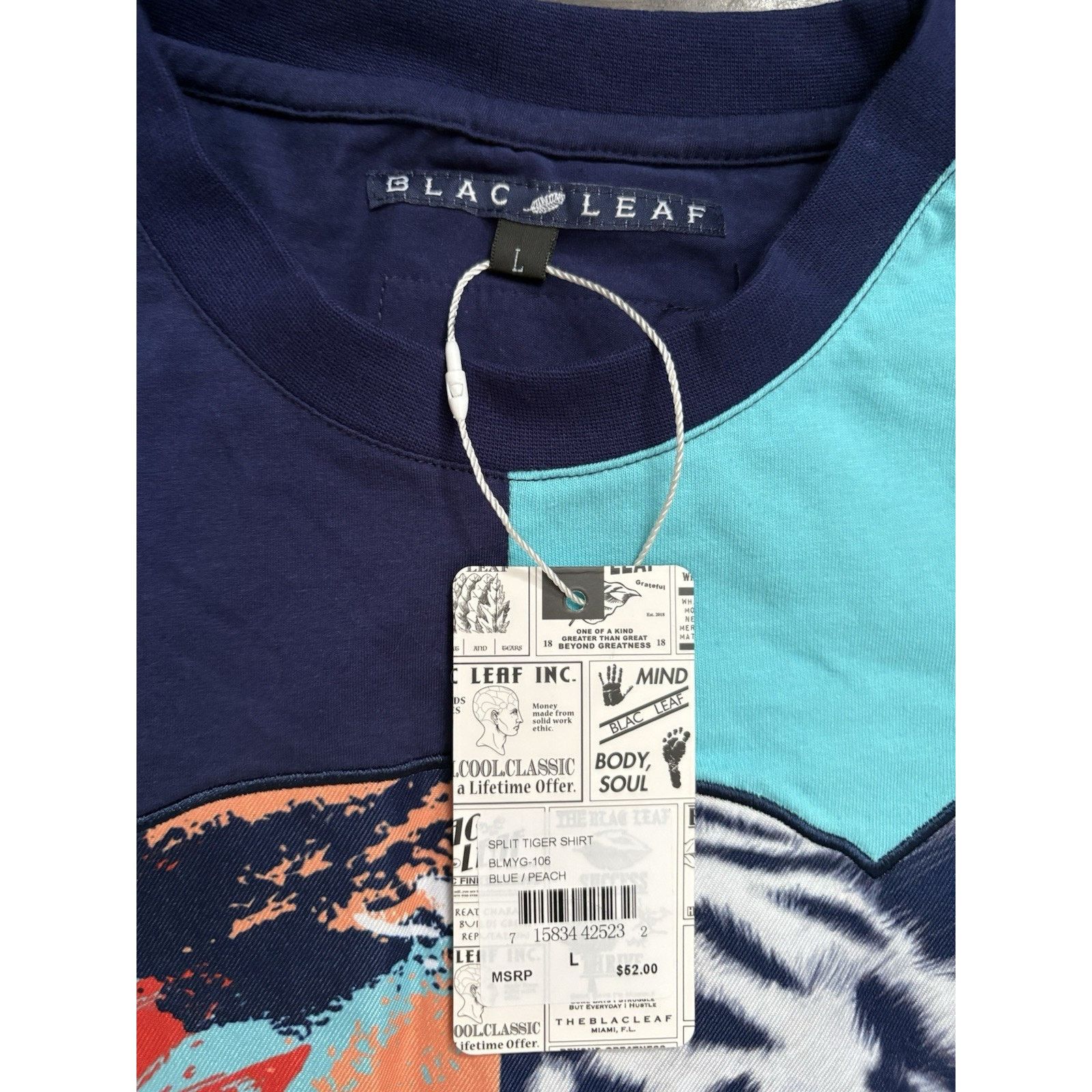 & Other Stories BLACK LEAF SPLIT TIGER SHIRT MENS SZ LARGE MULTI-COLOR Size US L / EU 52-54 / 3 - 6 Thumbnail