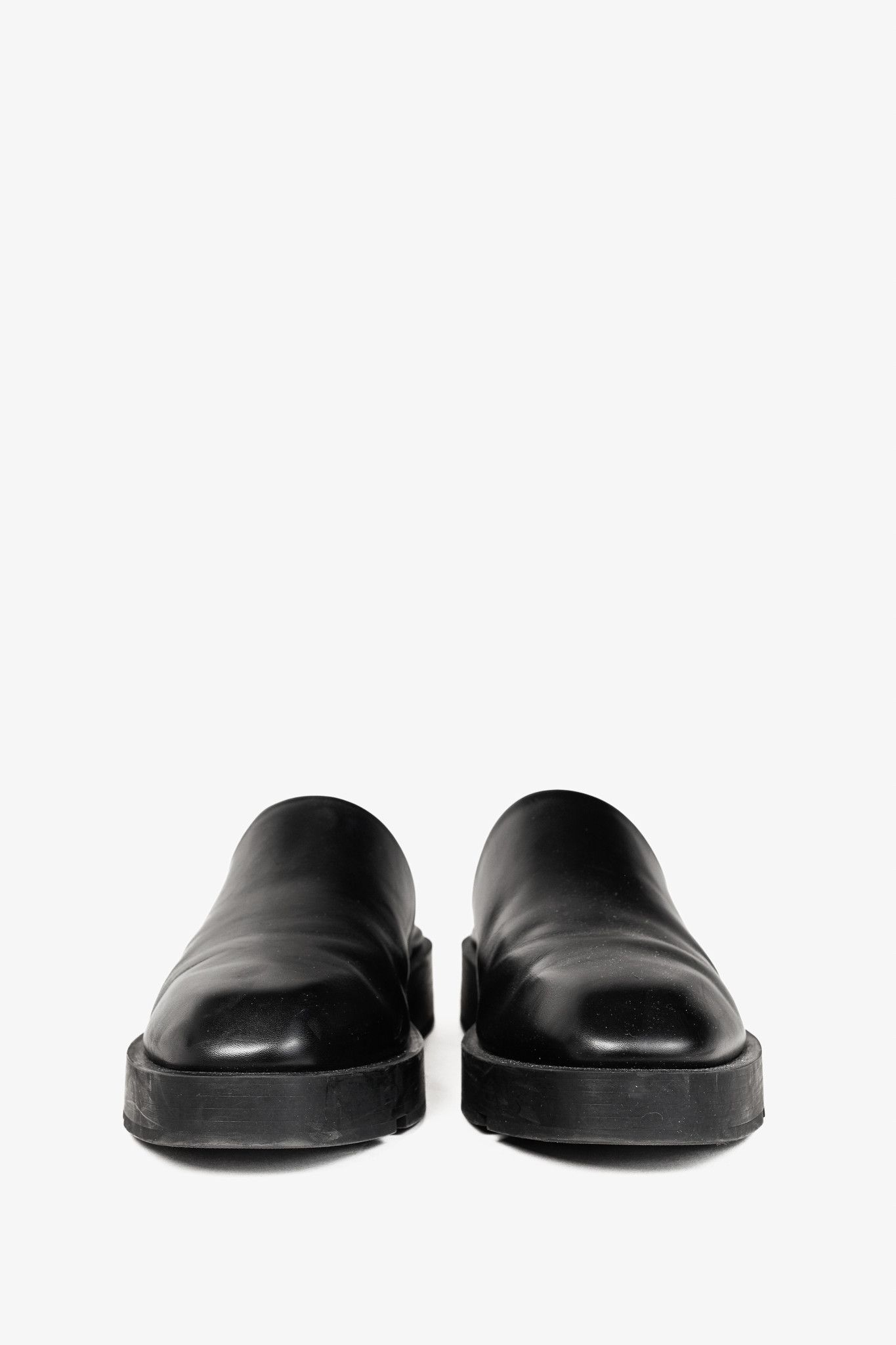 Givenchy Givenchy Black Calf Leather Squared Show Backless Loafers Size US 11 / EU 44 - 2 Thumbnail