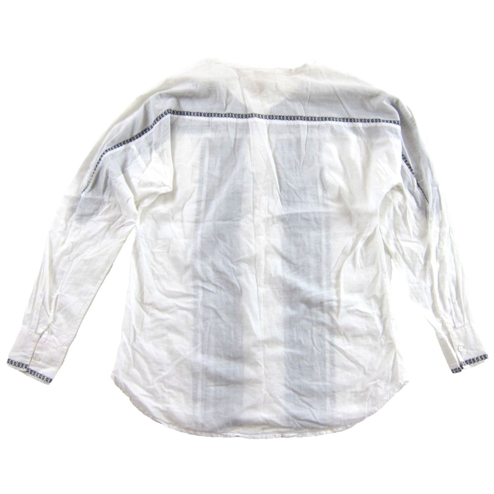 Vintage Sundance Blouse Shirt 100% Cotton White Button Down Long Sleeve Tunic 12 Womens Size XL / US 12-14 / IT 48-50 - 2 Thumbnail