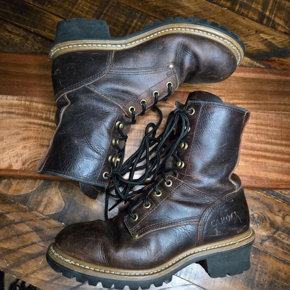 Carolina Herrera Carolina Elm Mens 8" SZ 9 Crazy Horse Leather Work Boot BB3 Size US 8 / EU 41 - 7 Thumbnail