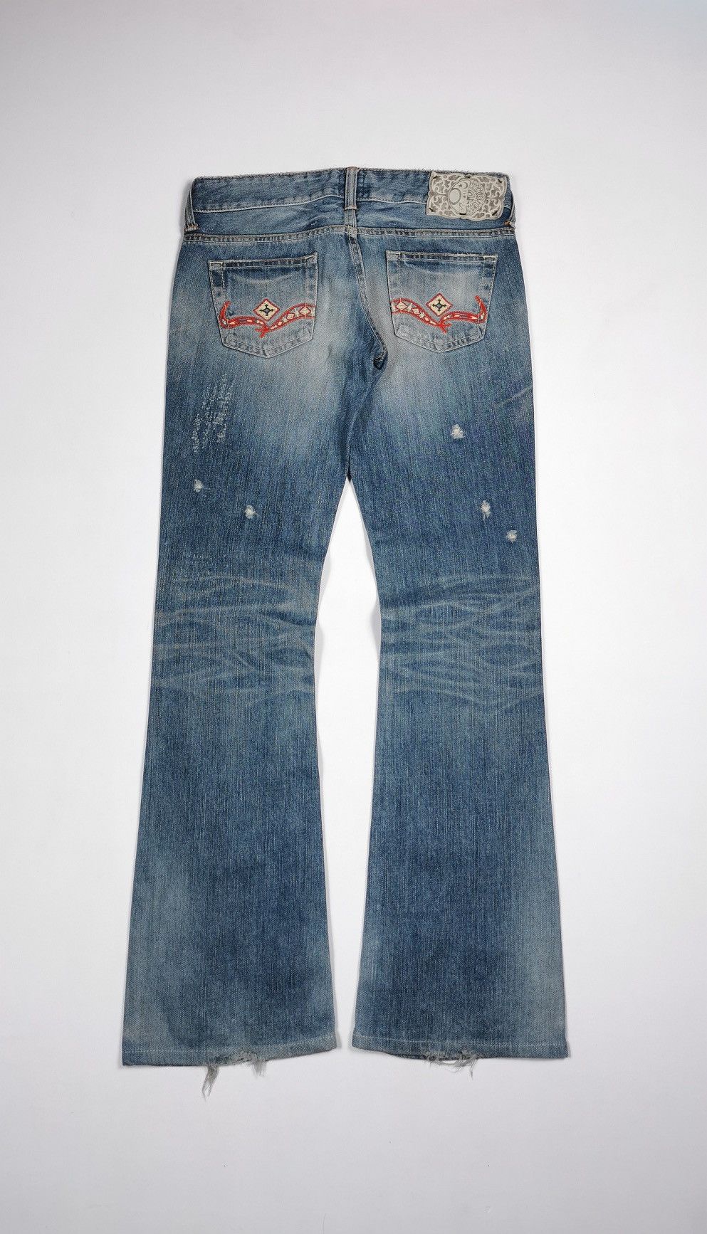Edwin Flare Bootcut Edwin Something Vienus Distressed Jeans Size 30" / US 8 / IT 44 - 1 Thumbnail