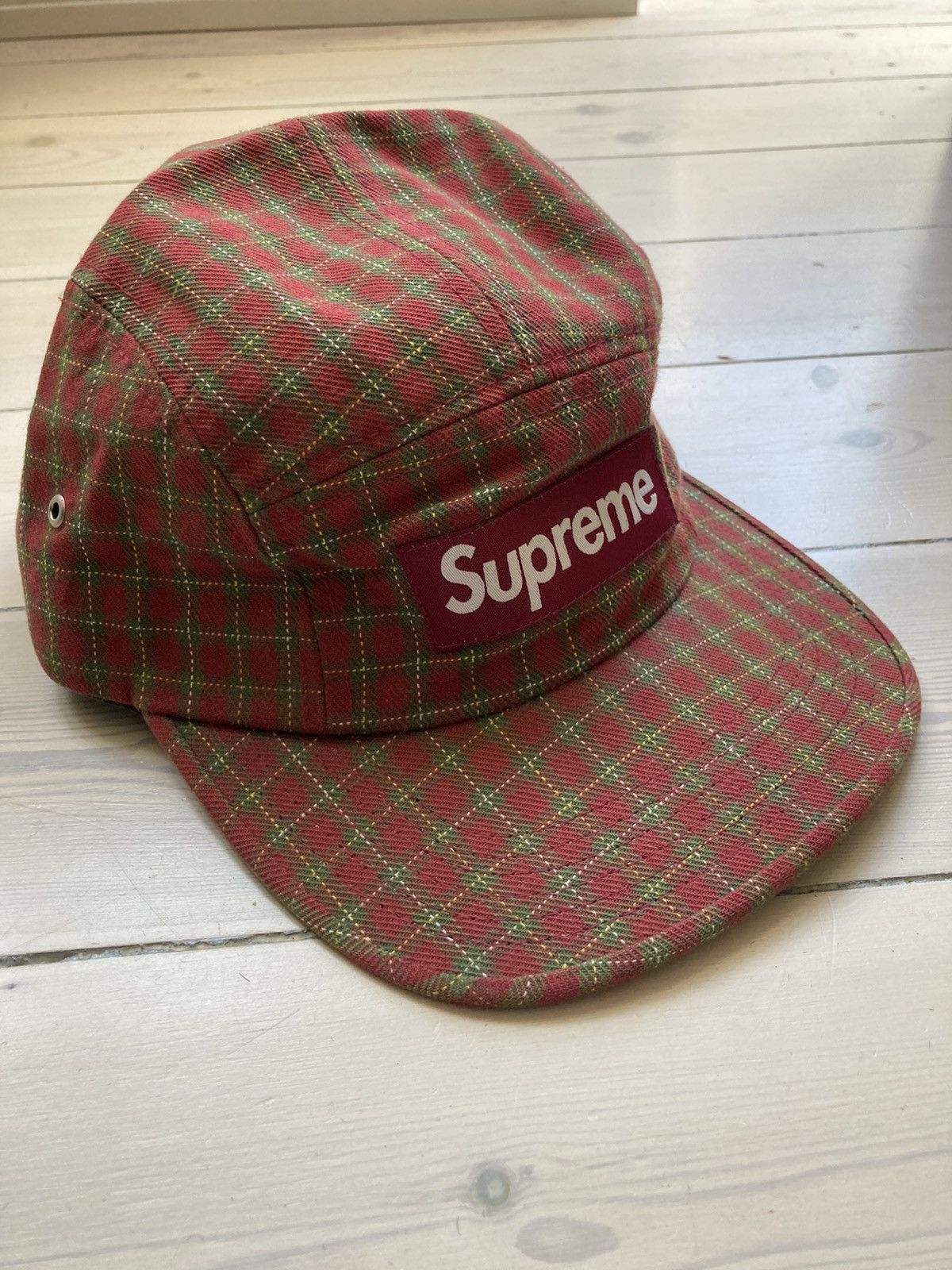 Supreme Plaid Camp top Cap