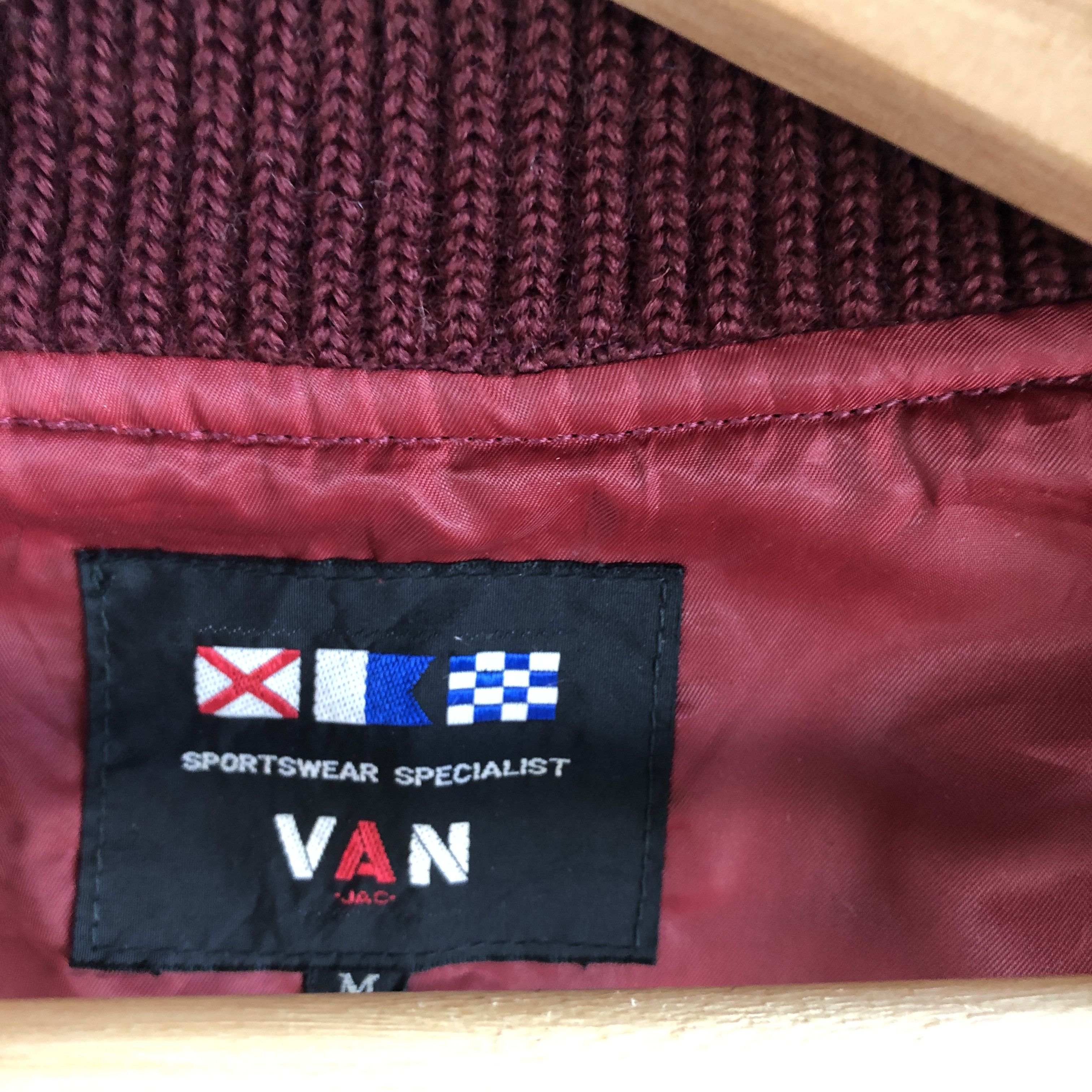Vintage Vintage VAN JAC Zipper Varsity Wool Bomber Jacket Size US S / EU 44-46 / 1 - 6 Thumbnail