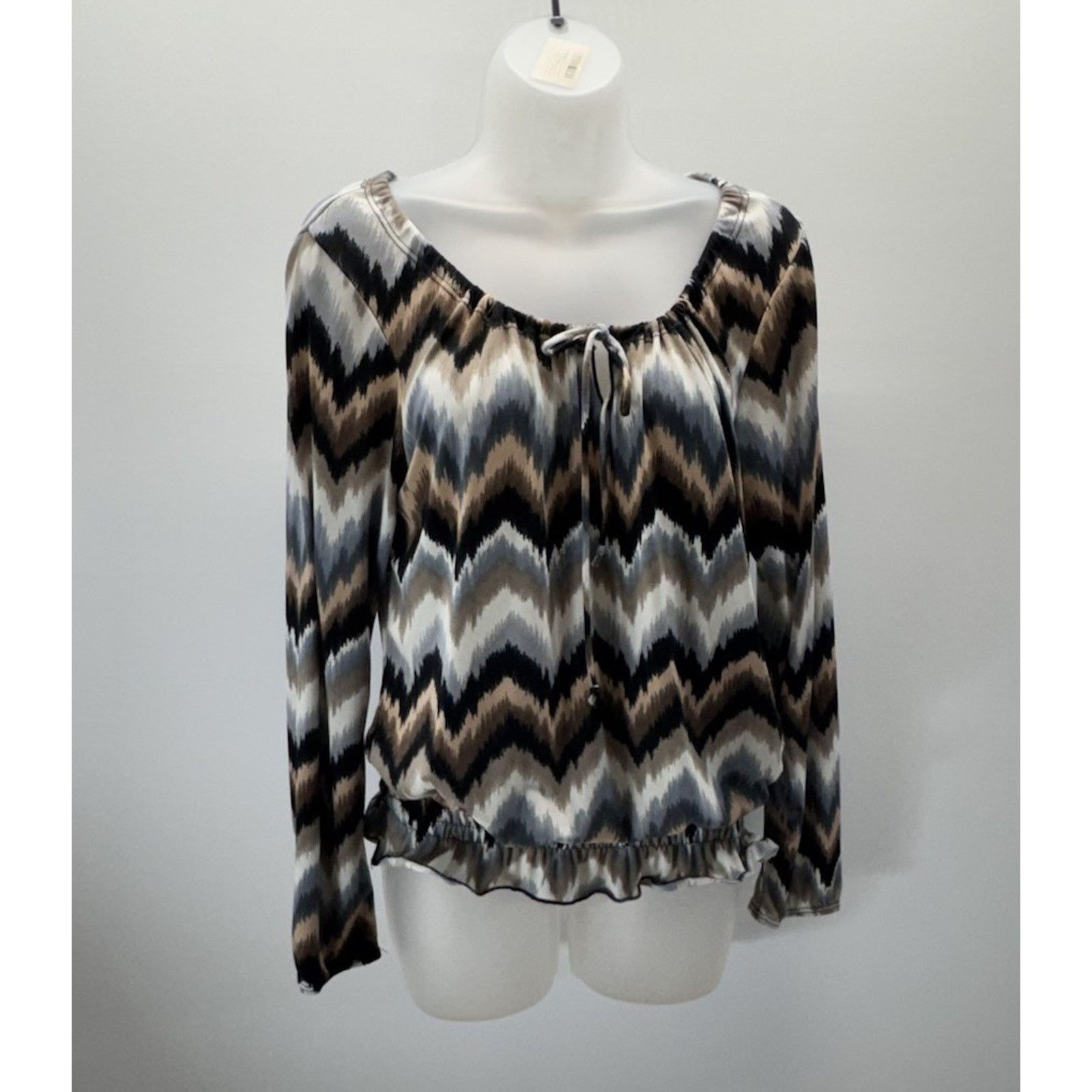 Other Carol Rose Blue Brown Flounce 3/4 Sleeve Women’s Size M Size M / US 6-8 / IT 42-44 - 1 Thumbnail