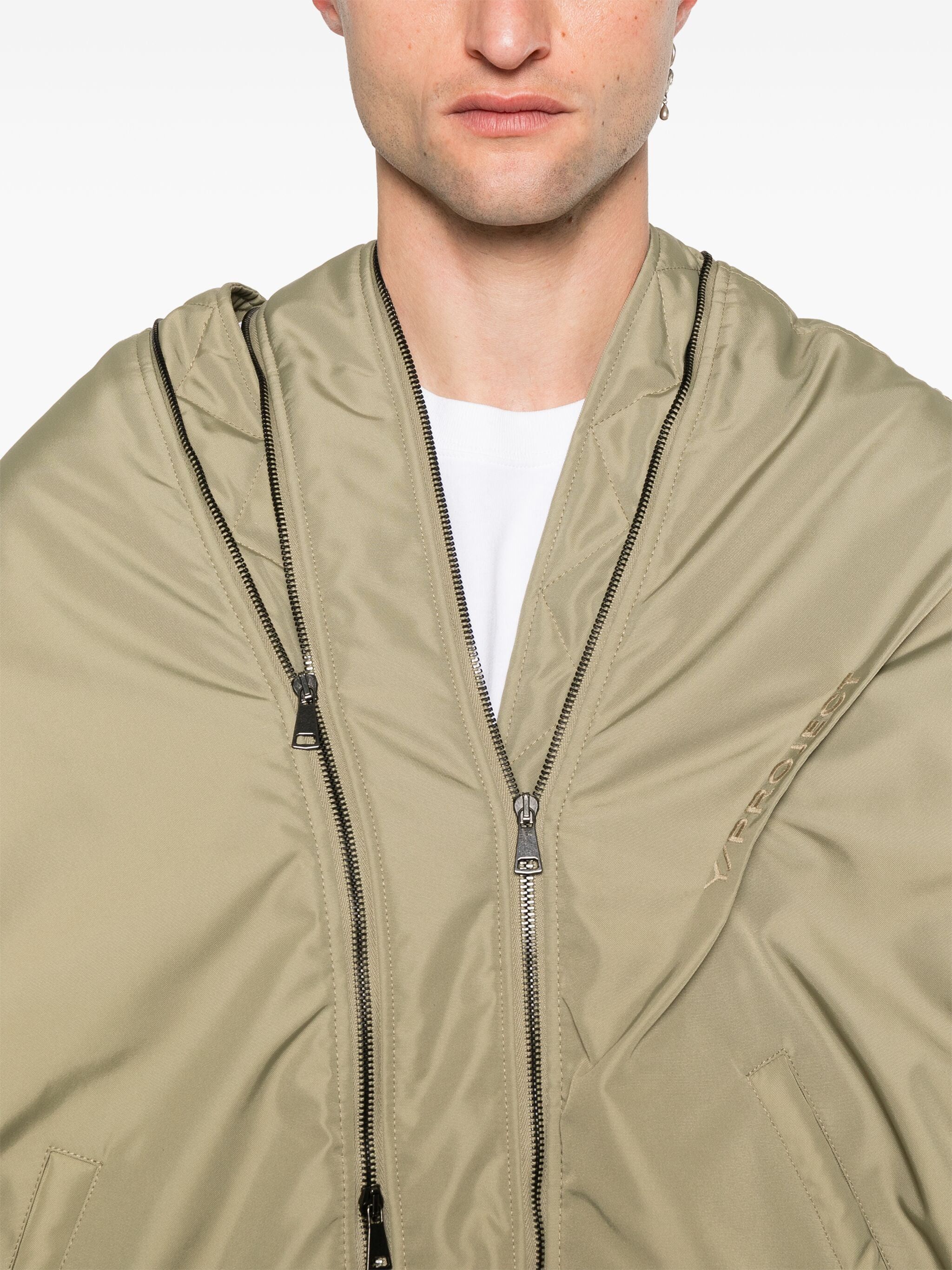 Y/Project o1s22i1n0924 Double Zipper Closure Bomber Jacket in Khaki Size M / US 6-8 / IT 42-44 - 6 Thumbnail