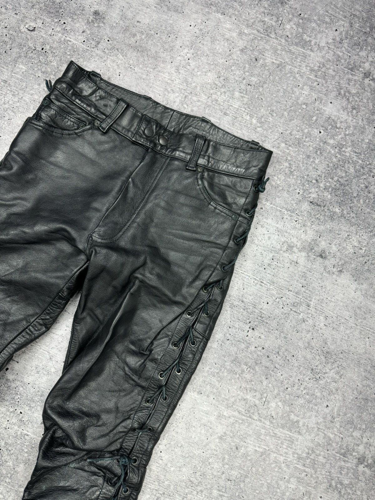 Genuine Leather × Vintage Vintage 90’s Y2K Style Casual Cowboy Genuine Leather Pants Size US 30 / EU 46 - 7 Thumbnail