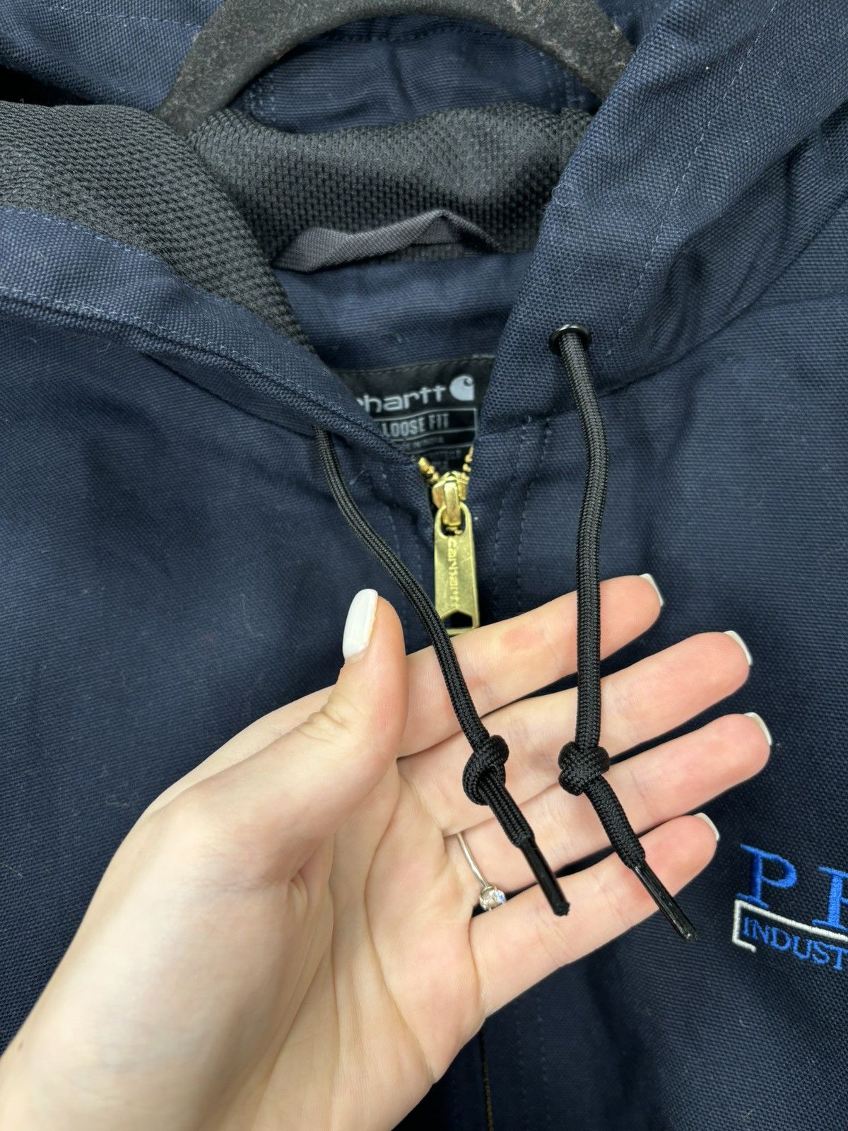 Carhartt Vintage Carhartt J131 USA Navy Hype Hooded Active Jacket Size US XL / EU 56 / 4 - 11 Thumbnail