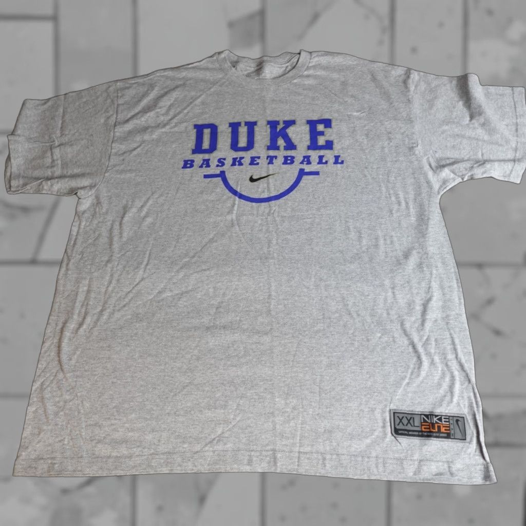 Nike VINTAGE Nike Elite Shirt 2XL Gray Duke Basketball Double Sided Shirt Mens Size US XXL / EU 58 / 5 - 1 Thumbnail