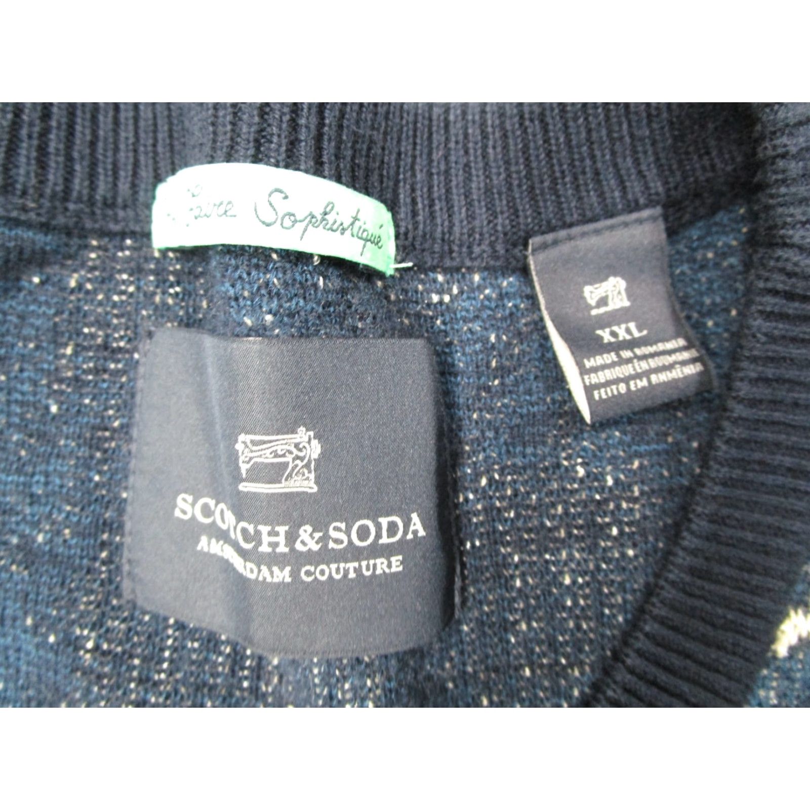 Scotch & Soda SCOTCH & SODA Mens Sweater Crew Neck Long Sleeve Floral Knit Pullover 2XL Blue Cotton Blend Knit Logo Size US XXL / EU 58 / 5 - 2 Thumbnail