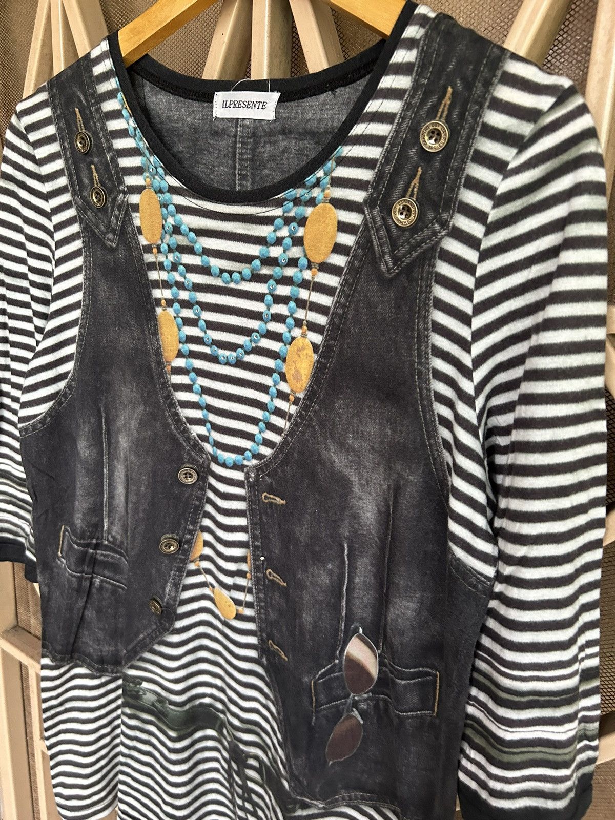 Japanese Brand ILPRESENTE Tatoo Vest Raglan Styled Size US L / EU 52-54 / 3 - 5 Thumbnail