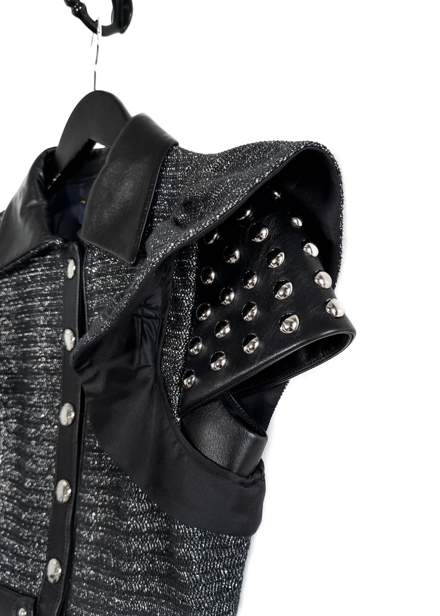 Louis Vuitton Louis Vuitton Runway 2018 Black Leather Tweed Vest Jacket Size S / US 4 / IT 40 - 5 Thumbnail