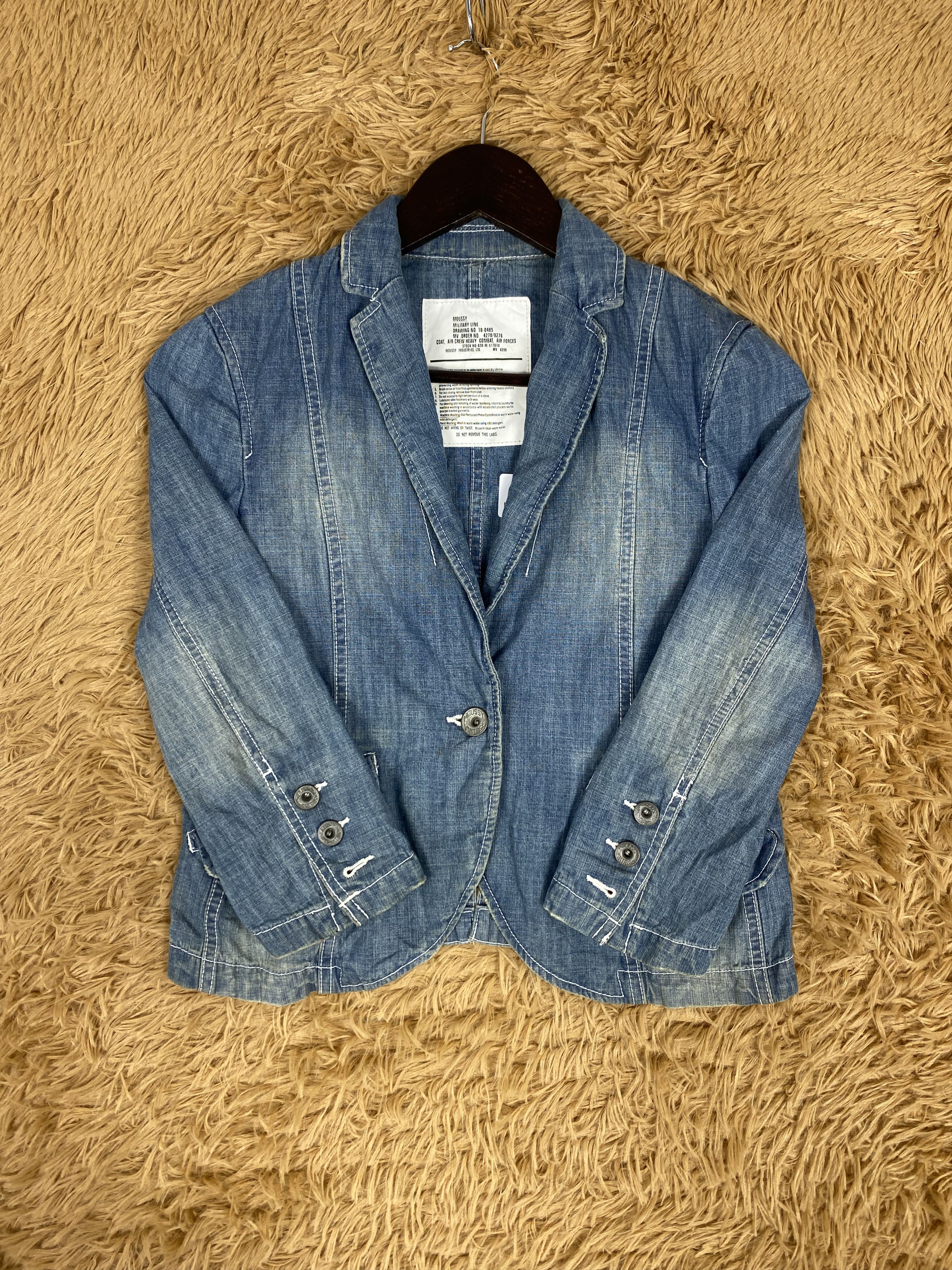 MOUSSY × Vintage Vintage Moussy MIlitary Denim Jacket Size US S / EU 44-46 / 1 - 3 Thumbnail