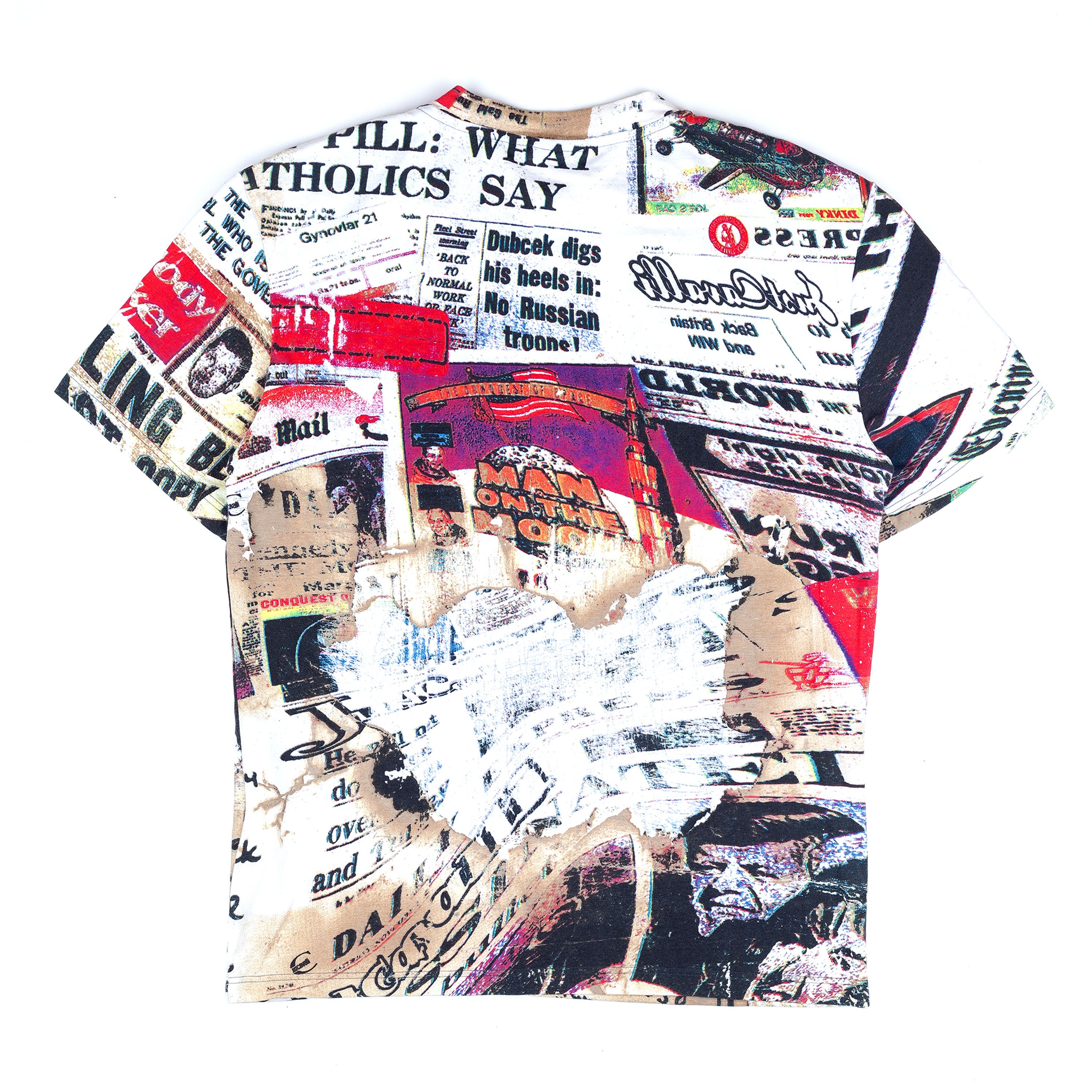 Just Cavalli × Roberto Cavalli Just Cavalli Printed News T-Shirt (L) Size US L / EU 52-54 / 3 - 2 Thumbnail