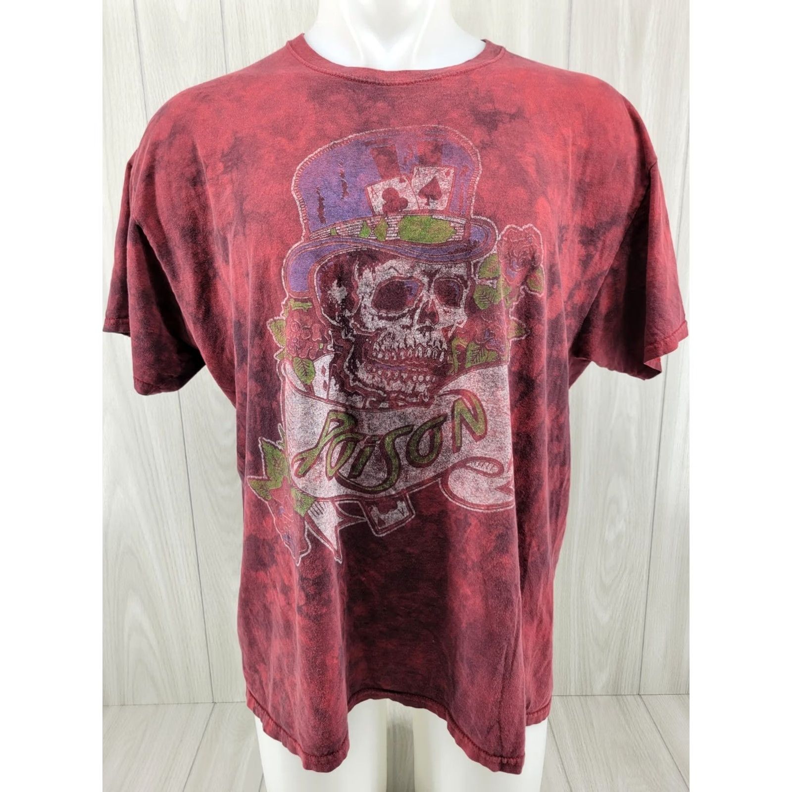 Vintage Poison Shirt XL Tie-Dye Red Skull MadHatter Rock Band Graphic Tee 2017 Mens Short Sleeve Crew Neck Cotton Vintage? Size US XL / EU 56 / 4 - 2 Thumbnail
