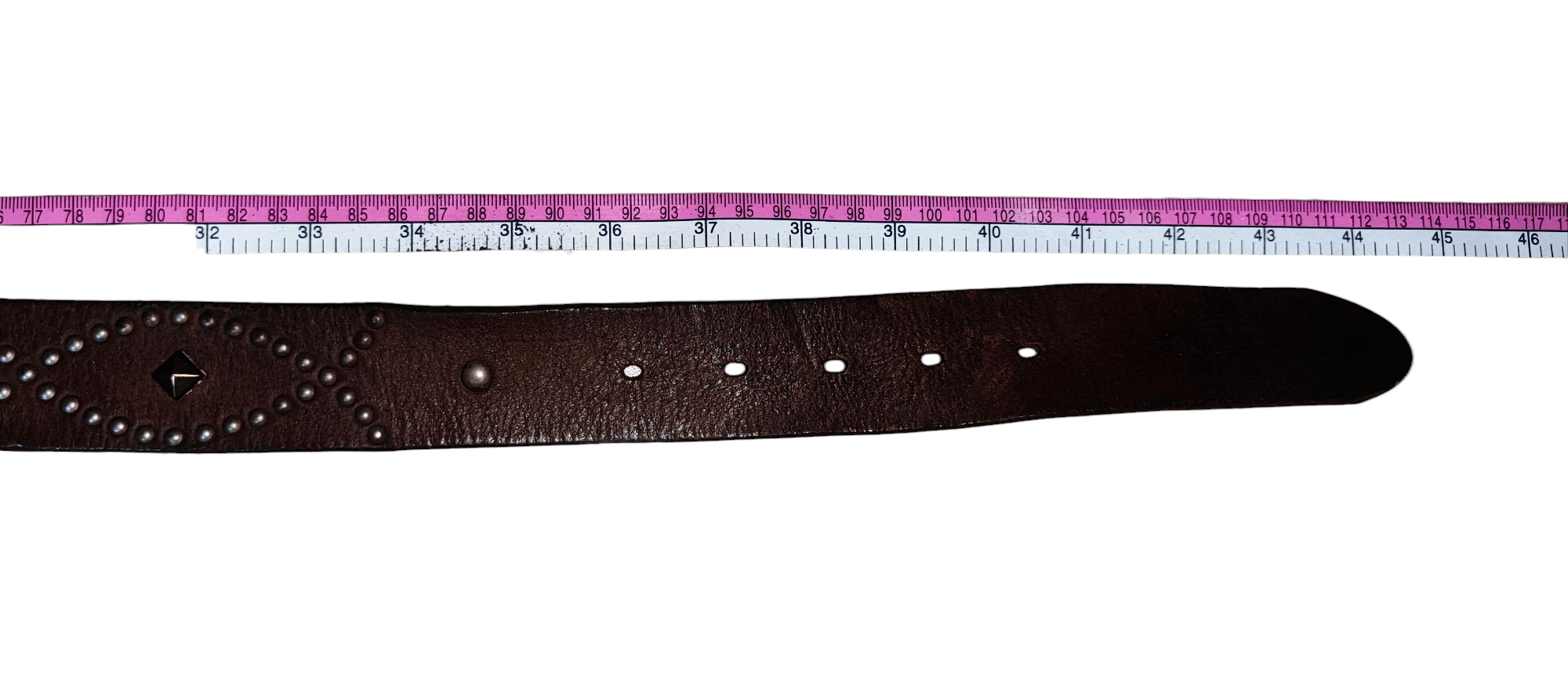 Japanese Brand BIGTRAIN Japan Iron Cross Buckle Genuine Leather Belt Size 38 - 6 Thumbnail