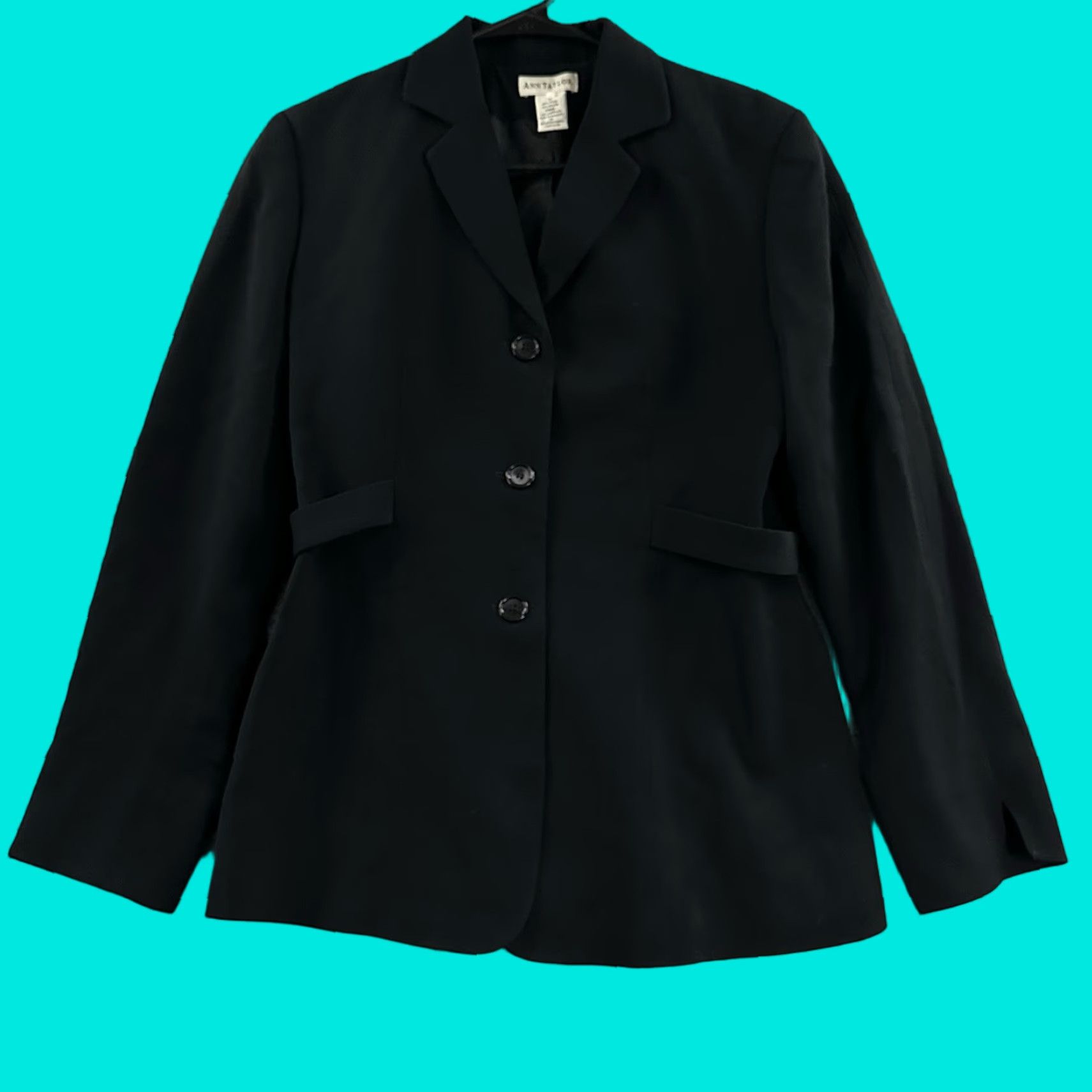Ann Taylor Ann Taylor Blazer Womens Black Size 4 Wool Blend Button Front Lined Jacket Size S / US 4 / IT 40 - 1 Thumbnail