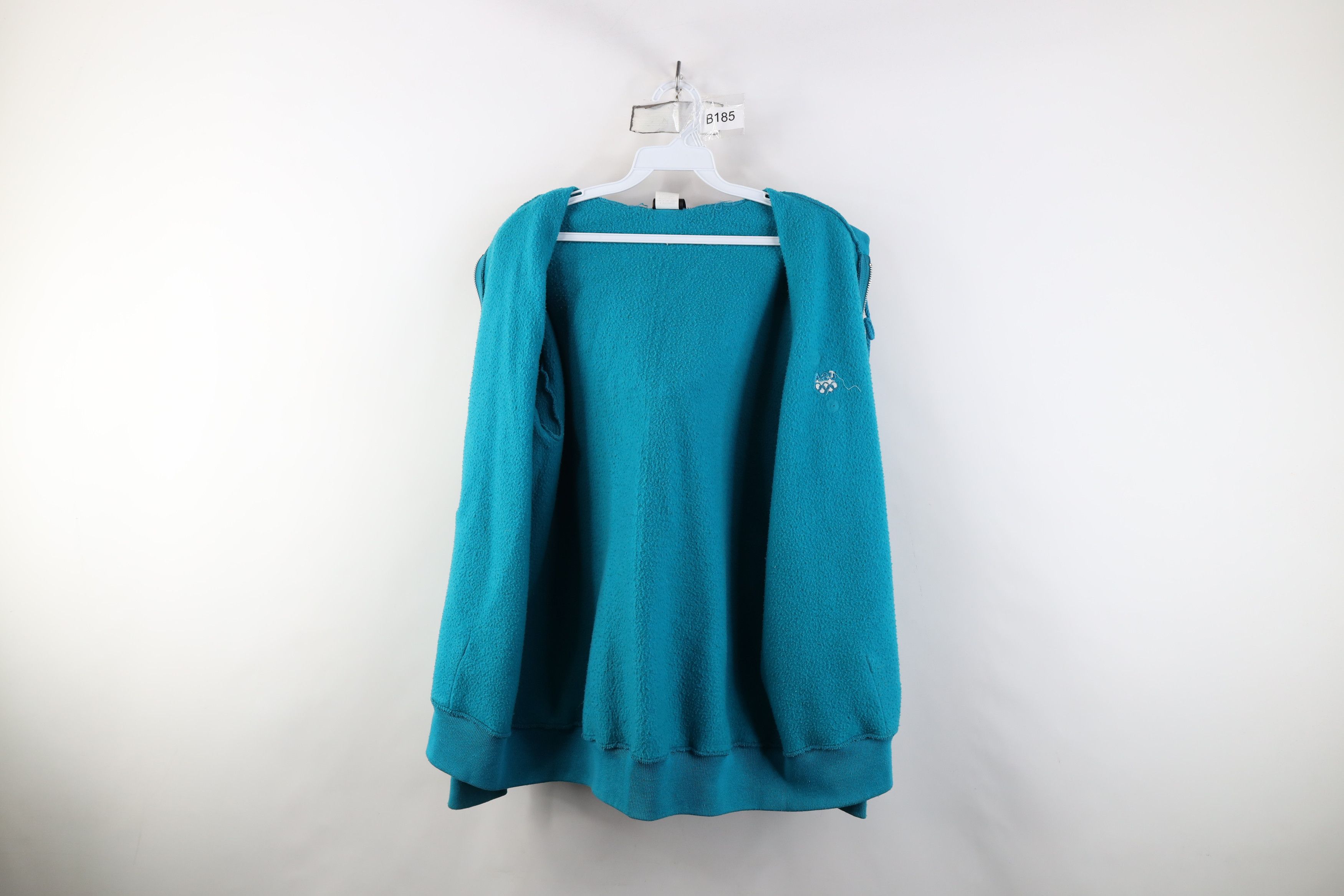 Vintage Vintage 90s USA Olympics Full Zip Hoodie Sweatshirt Teal USA Size US L / EU 52-54 / 3 - 12 Thumbnail