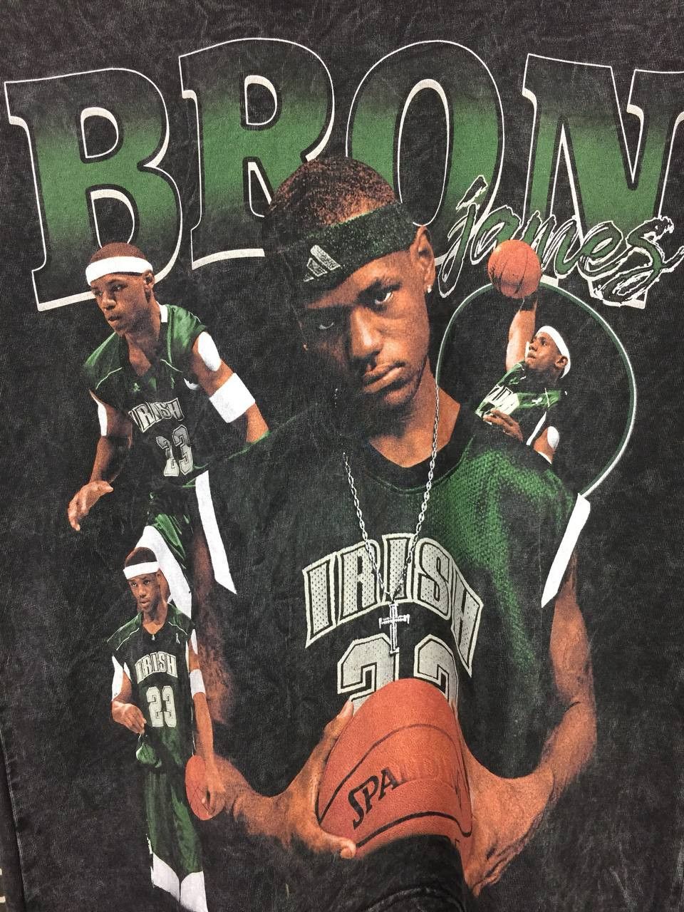 NBA LeBron James Irish 23 The Chosen One Washed Black Rap Tees Size US S / EU 44-46 / 1 - 4 Thumbnail