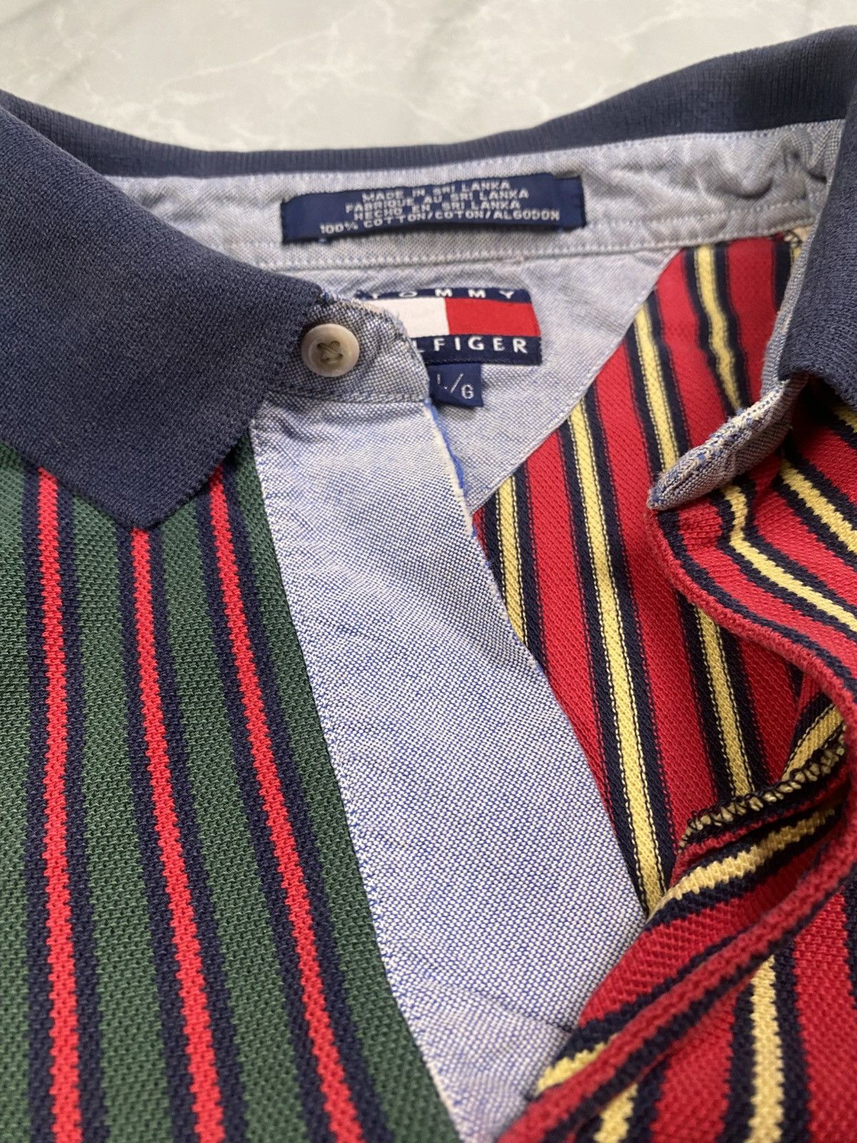 Tommy Hilfiger Vintage 00s Tommy Hilfiger Lion Crest Stripes Polos Size US L / EU 52-54 / 3 - 5 Thumbnail