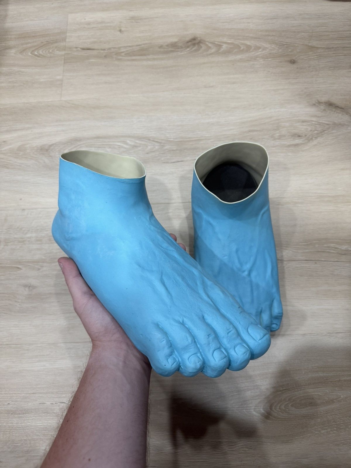 Pre-owned Imran Potato Og Caveman Slippers Feet In Blue
