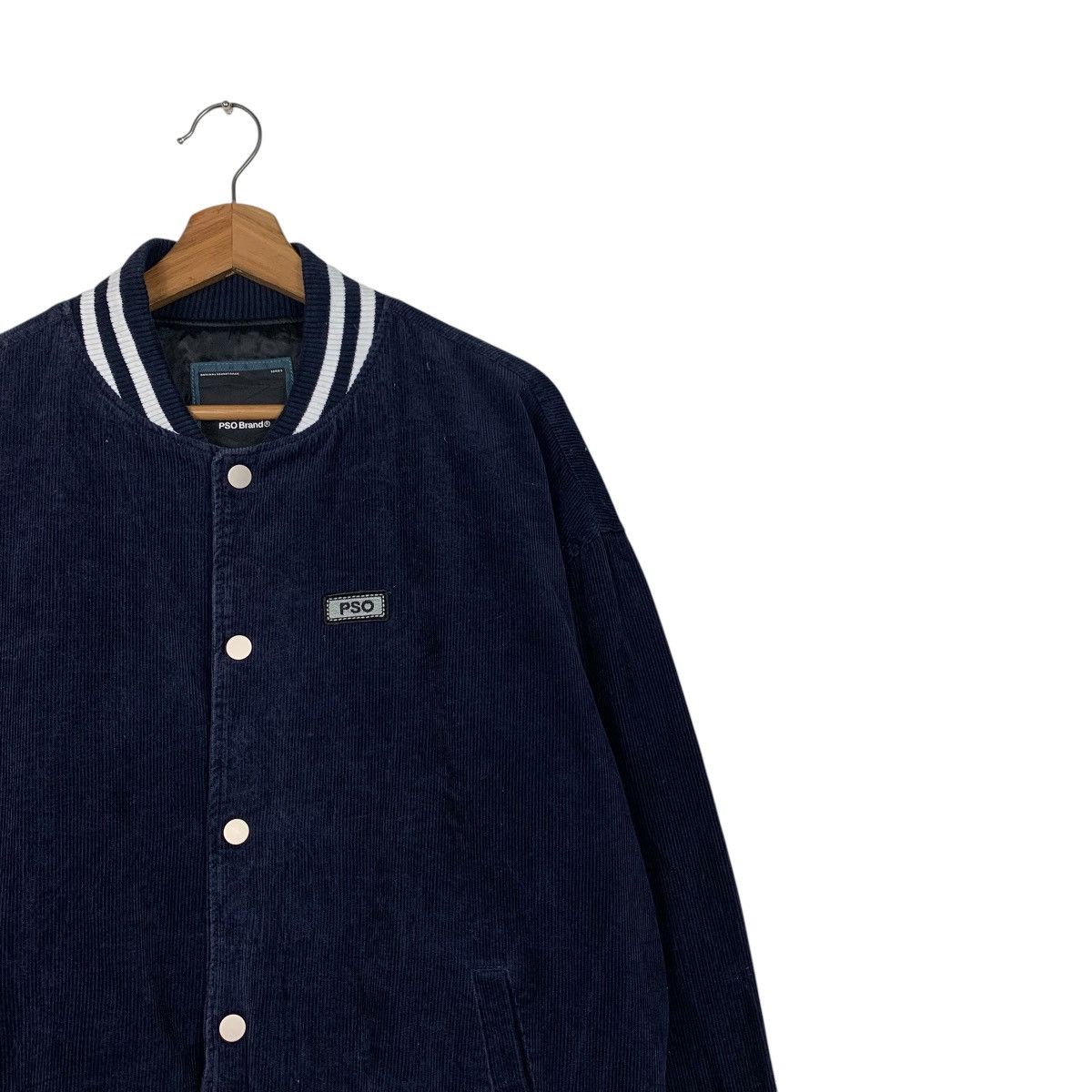 Japanese Brand PSO Brand Blue Black Corduroy Varsity Jacket #1846-C80 Size US M / EU 48-50 / 2 - 5 Thumbnail
