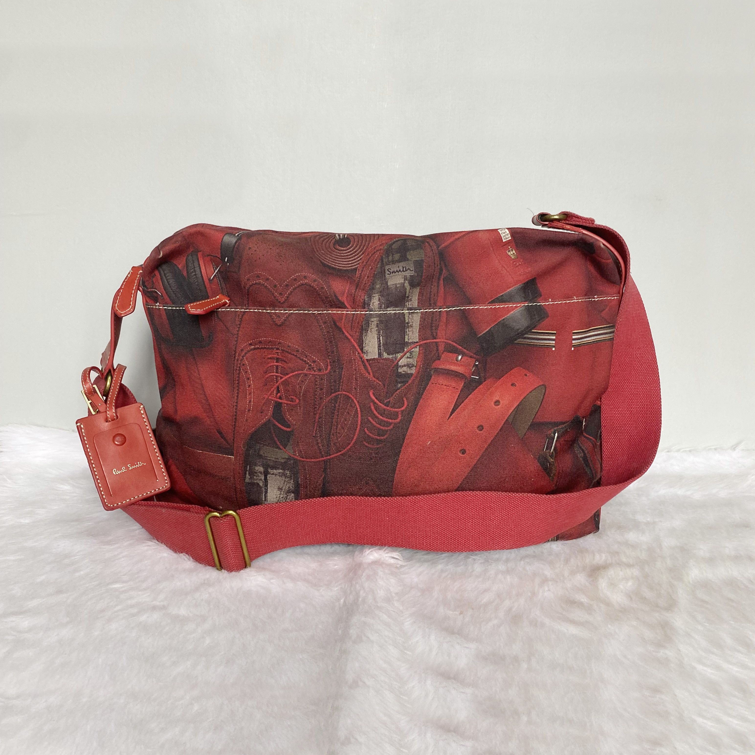 Paul Smith Vintage Red Mix Coated Canvas Leather Crossbody Bag Size ONE SIZE - 1 Thumbnail