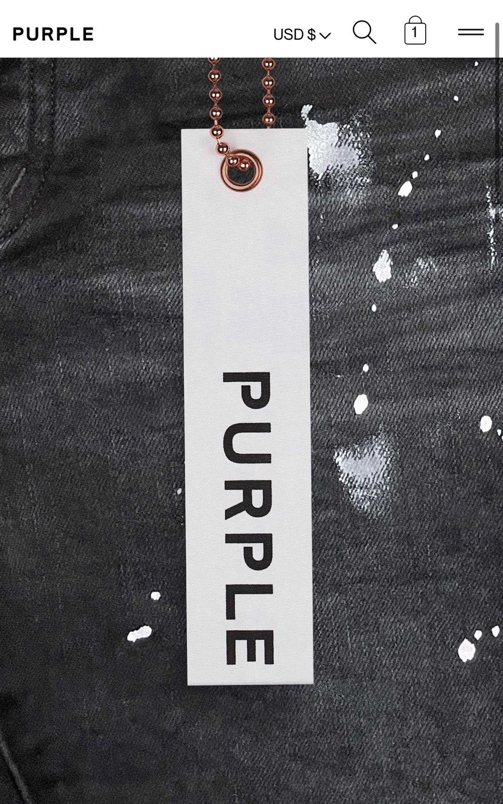 Purple P001 Black Resin Knee Slit Size US 31 - 19 Thumbnail