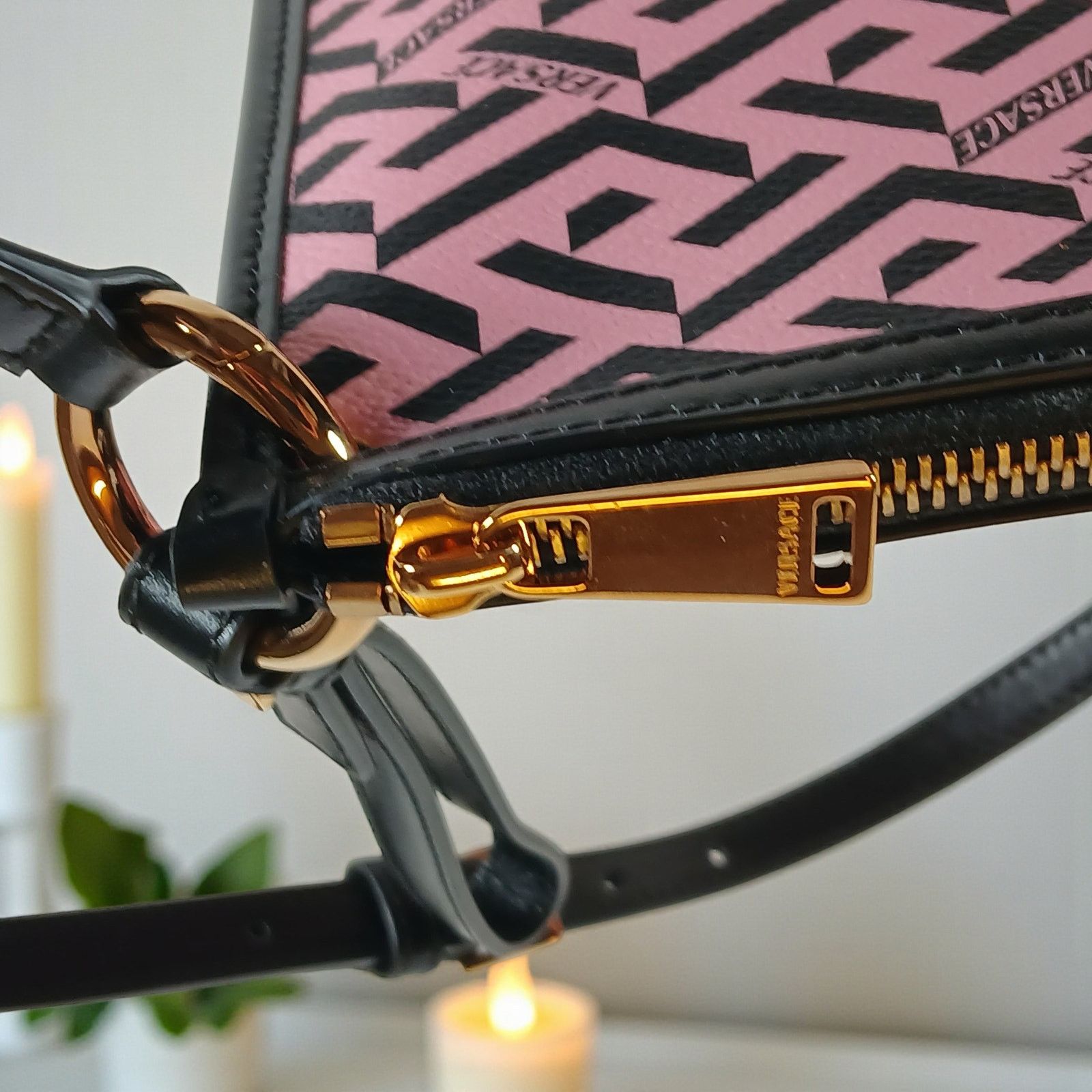 Versace Versace La Greca Signature Coated Canvas Leather Crossbody Size ONE SIZE - 14 Thumbnail