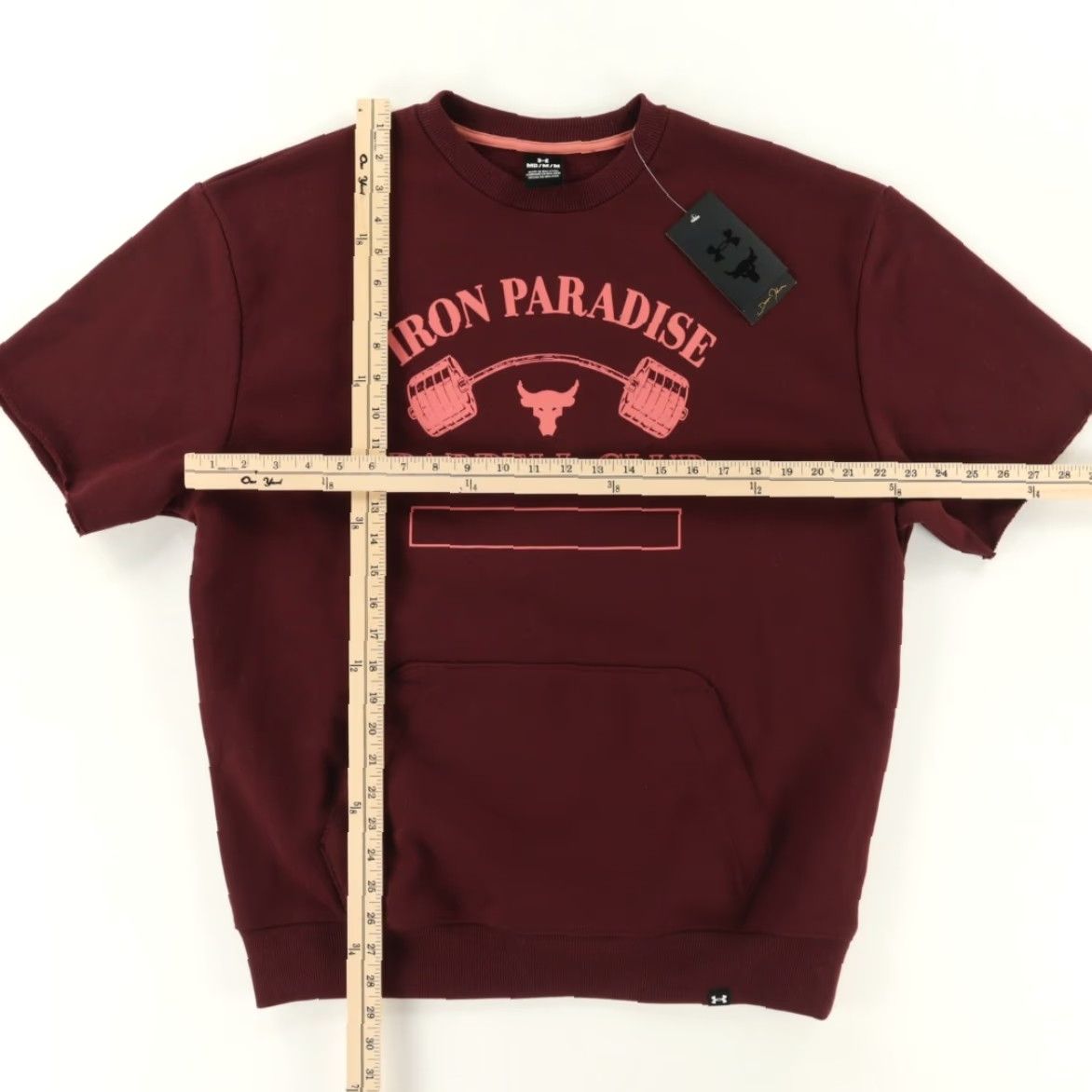 Under Armour Under Armour Iron Paradise Short Sleeve Sweatshirt Maroon Men's M Shirt Size US M / EU 48-50 / 2 - 3 Thumbnail